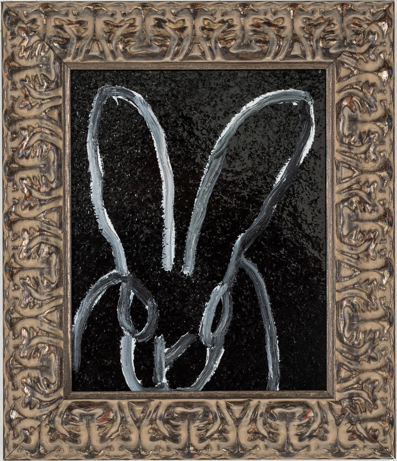 Hunt Slonem Animal Painting - Untitled (Black Diamond Bunny)