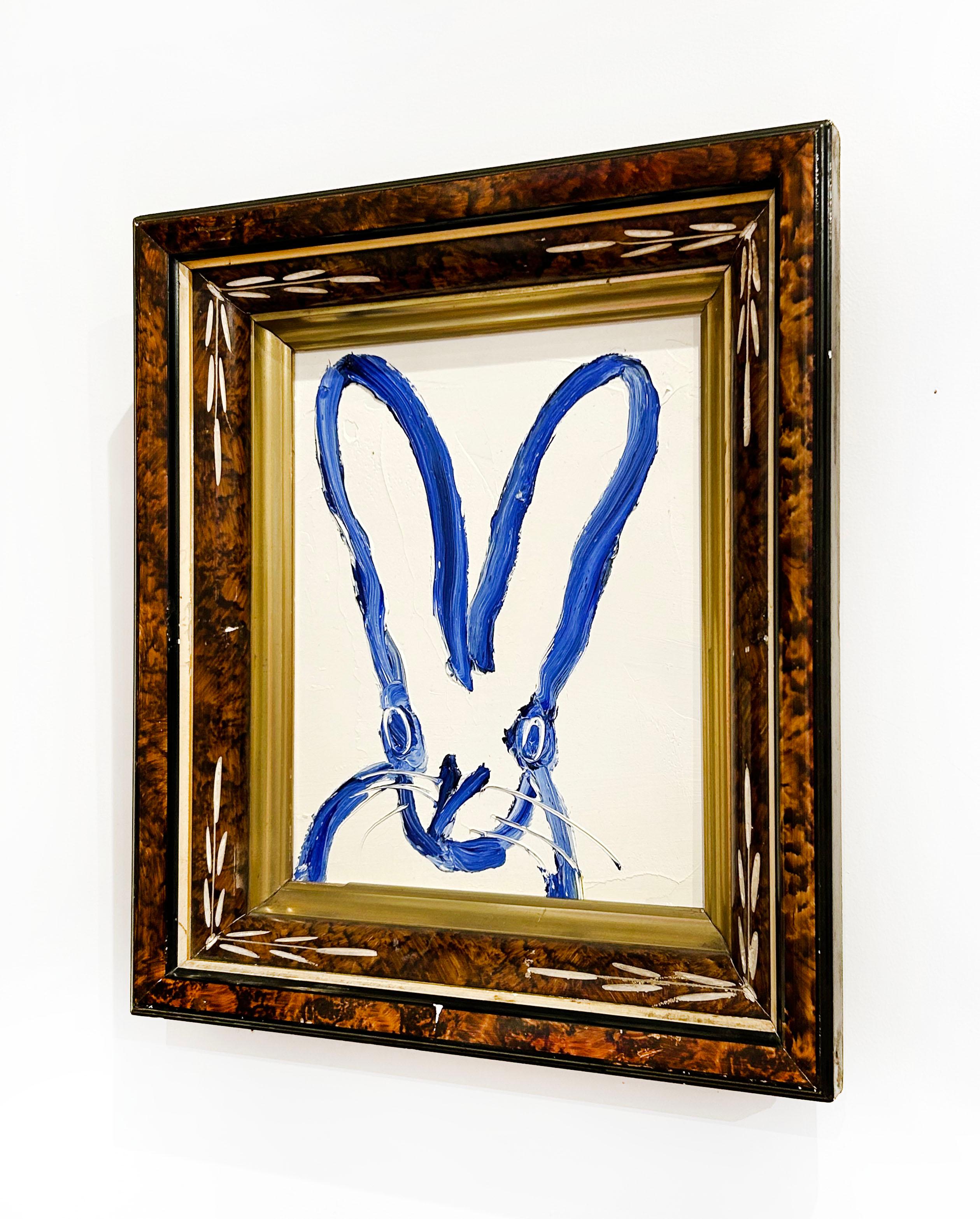 Untitled (Blue Bunny) - Contemporary Painting by Hunt Slonem