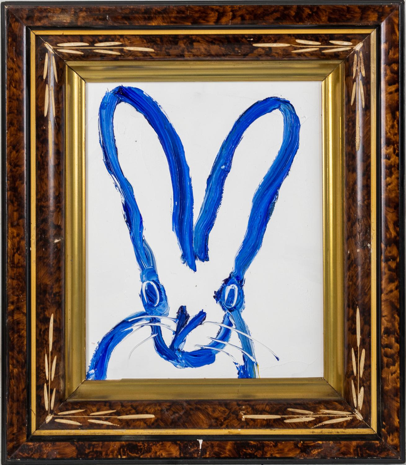Hunt Slonem Animal Painting - Untitled (Blue Bunny)