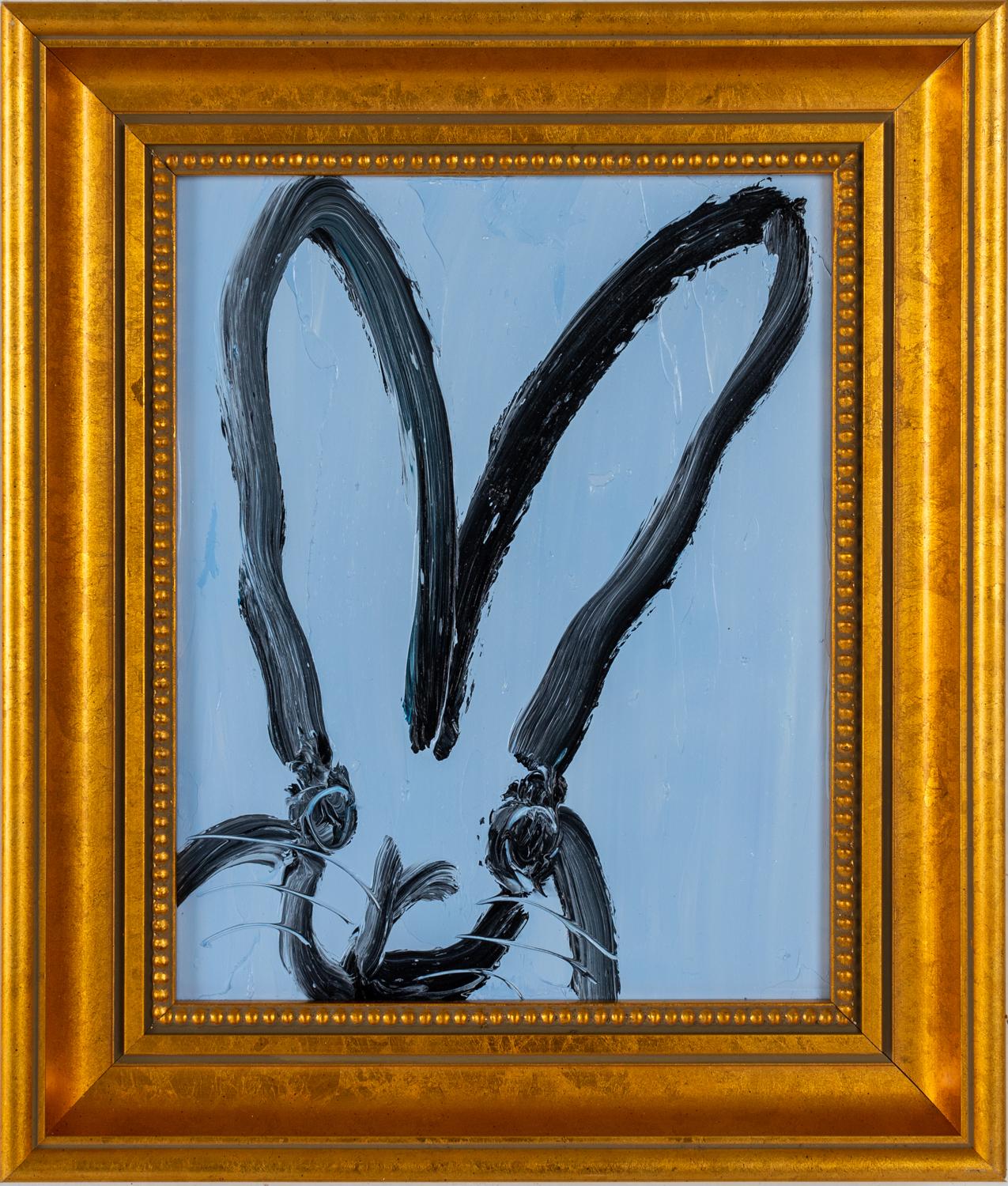 Hunt Slonem Animal Painting - Untitled (blue bunny)