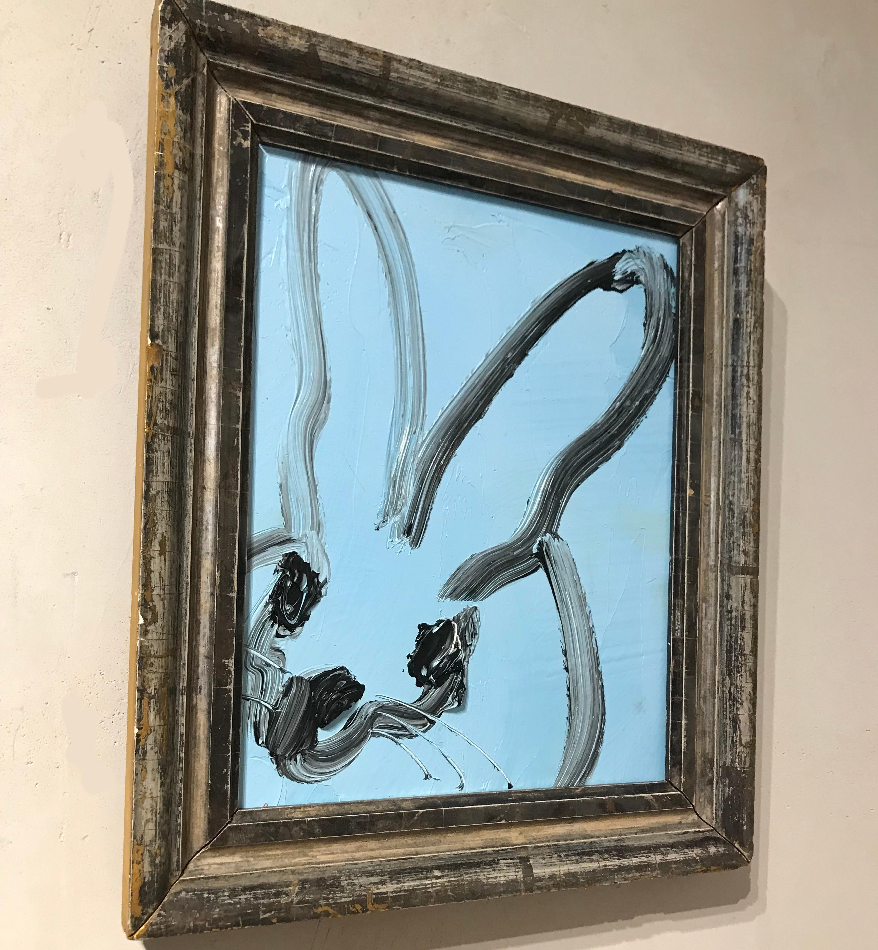 Untitled Blue Bunny - Painting by Hunt Slonem
