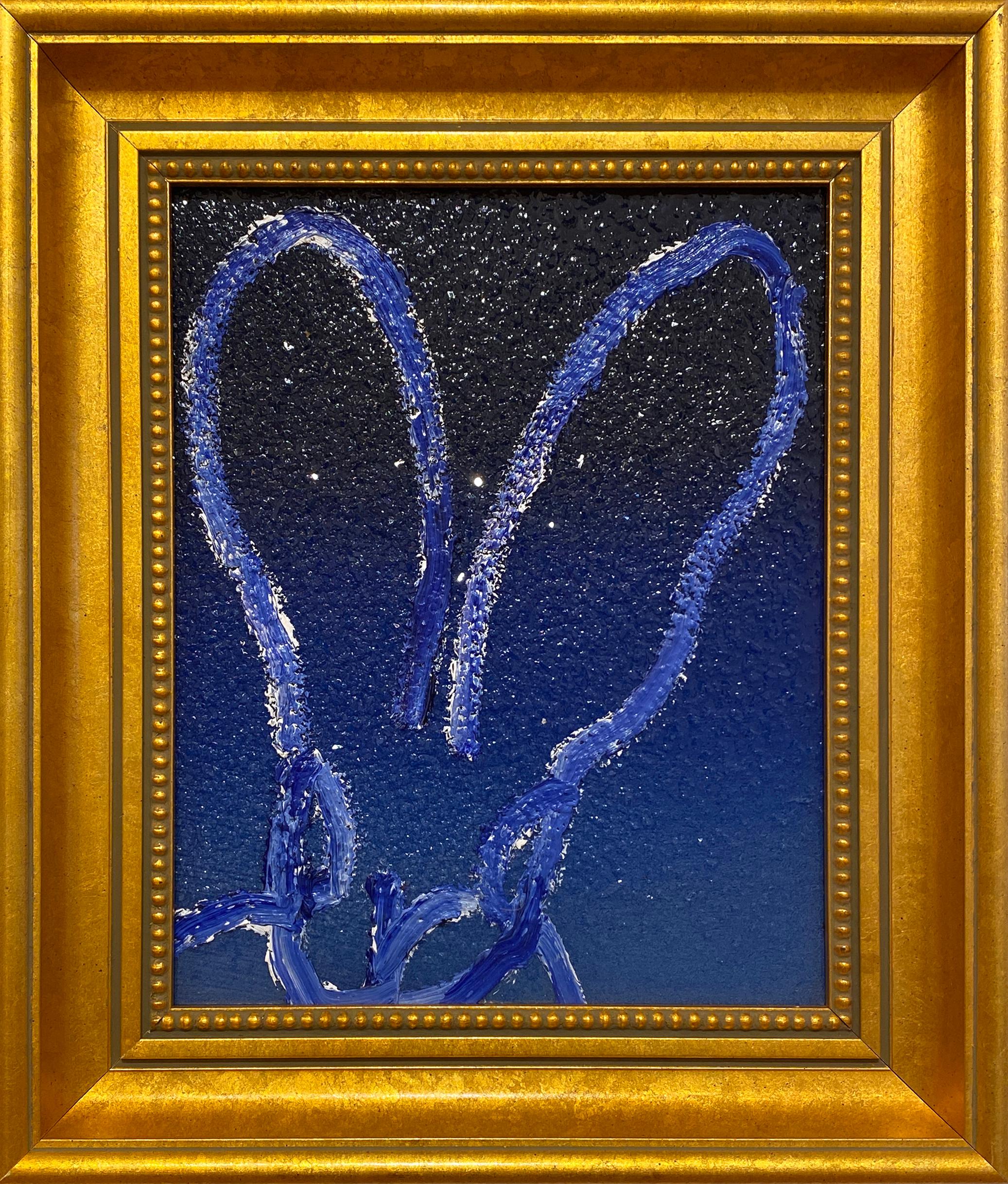 Hunt Slonem Animal Painting - Untitled (Blue Diamond Bunny)