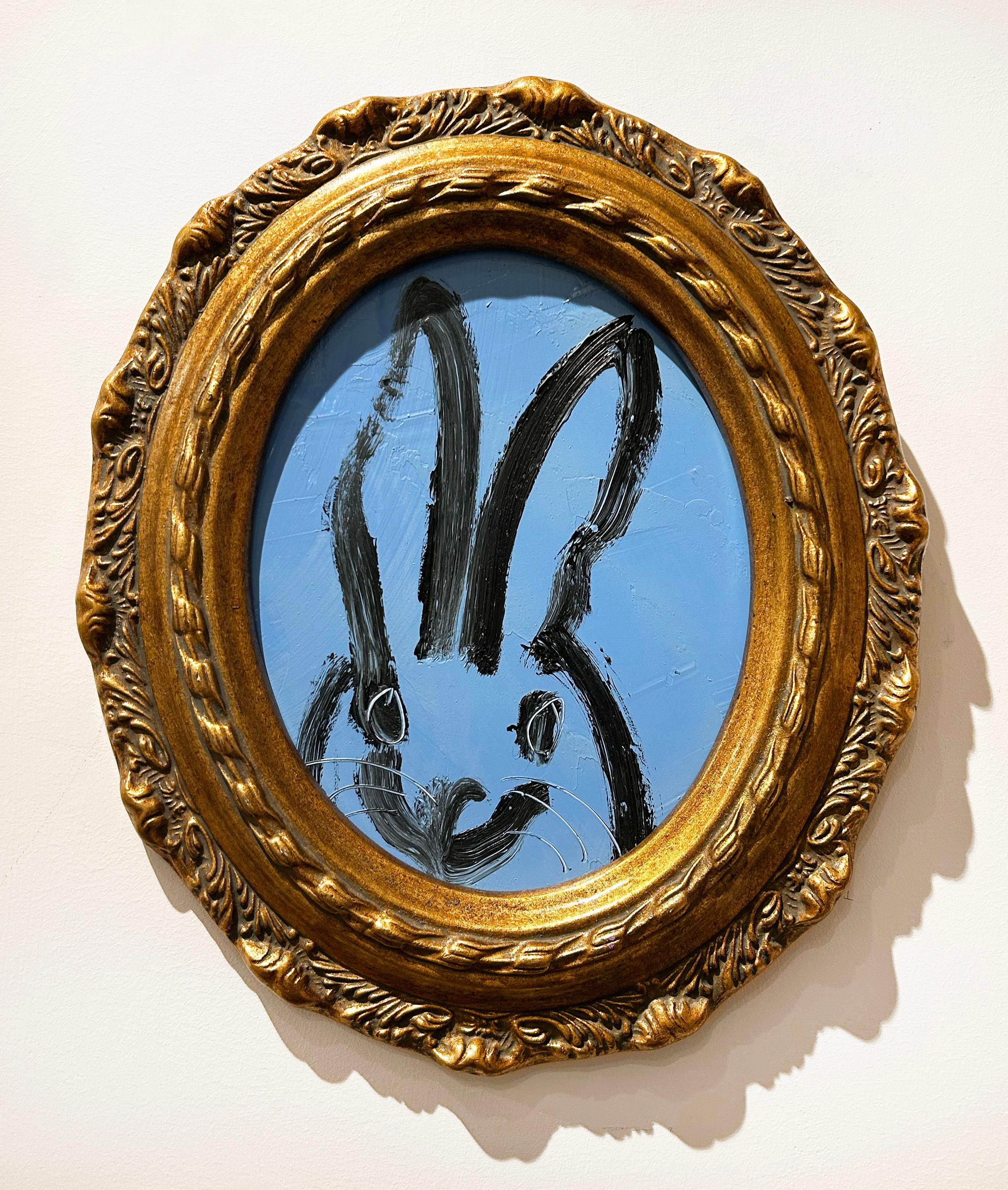 Untitled (Bunny) - Gray Animal Painting by Hunt Slonem