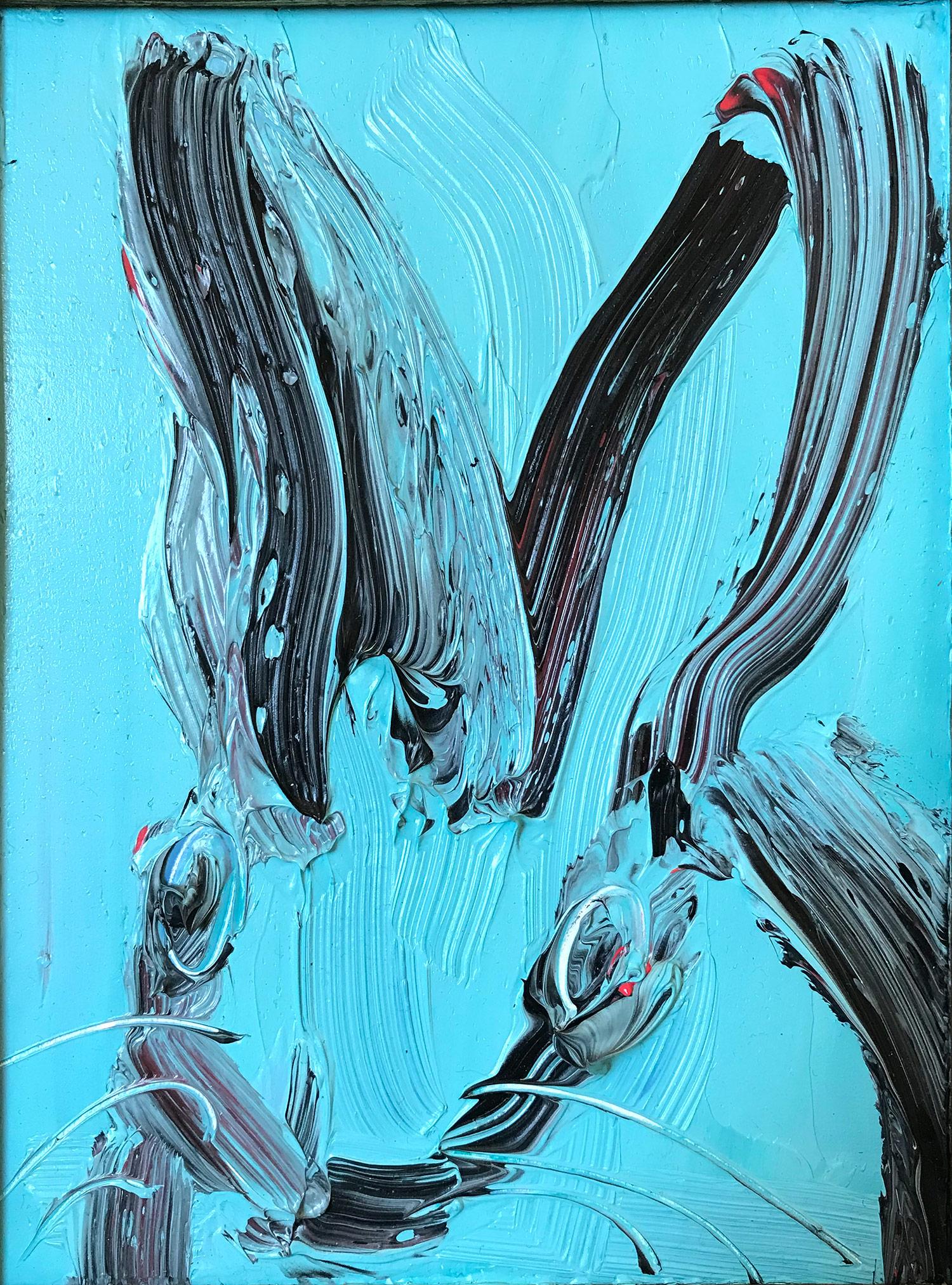 Untitled (Bunny on Chataqua Aqua) - Painting by Hunt Slonem