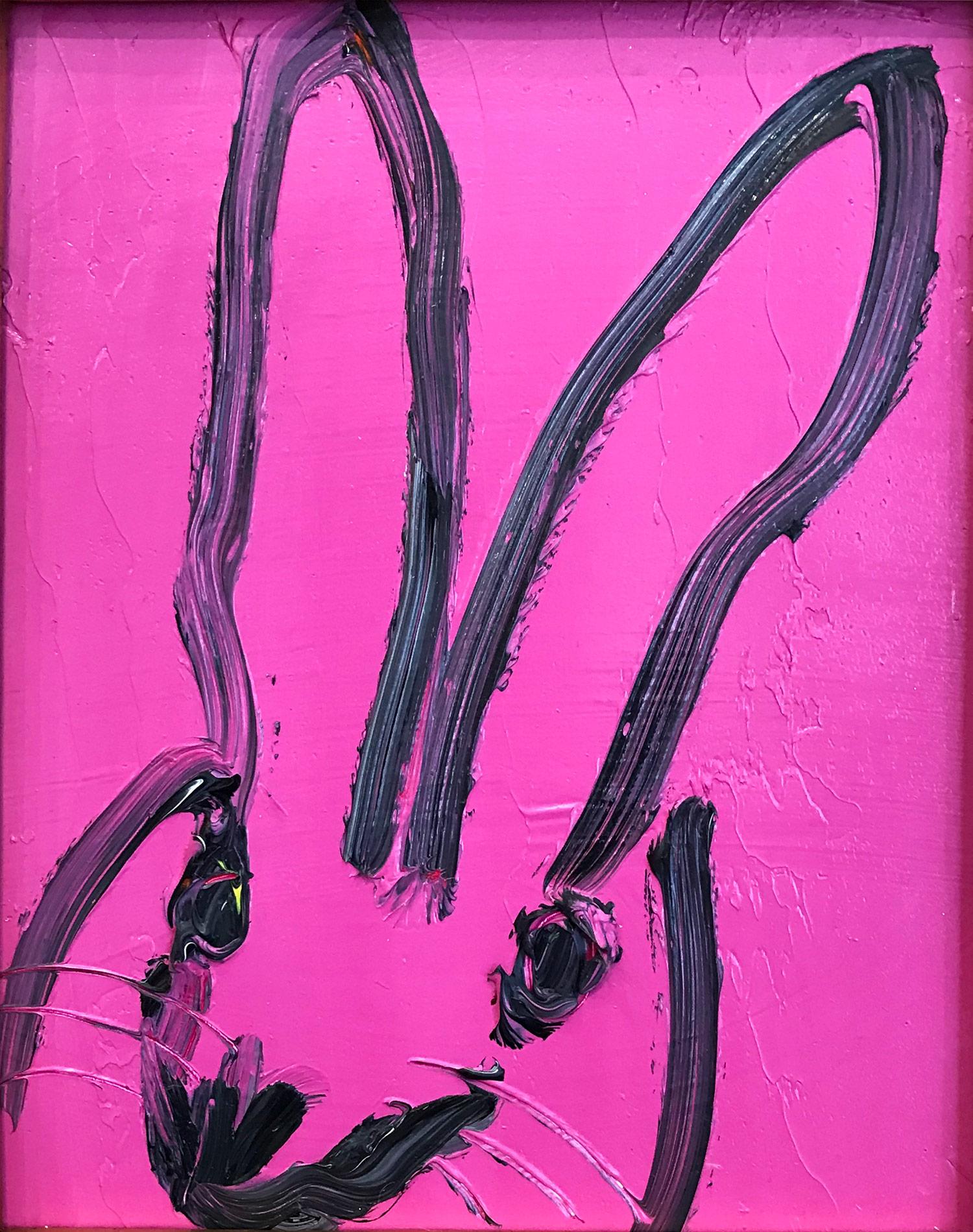 Untitled (Bunny on Hot Pink) - Painting by Hunt Slonem