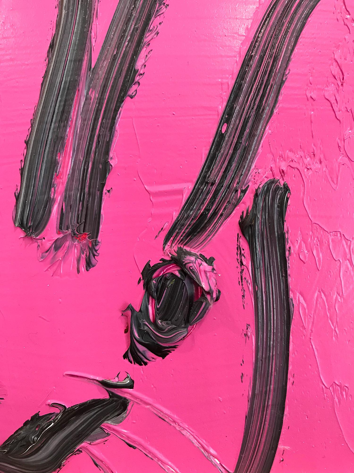 Untitled (Bunny on Hot Pink) - Contemporary Painting by Hunt Slonem