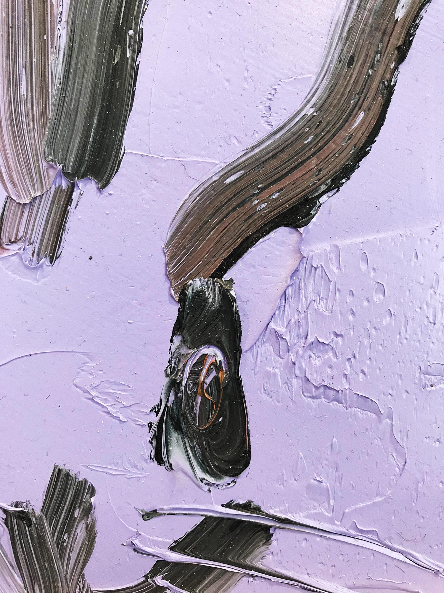 Untitled (Bunny on Light Purple) - Contemporary Painting by Hunt Slonem