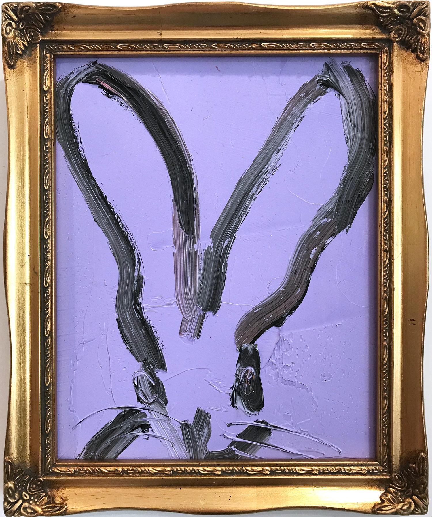 Hunt Slonem Abstract Painting - Untitled (Bunny on Light Purple)