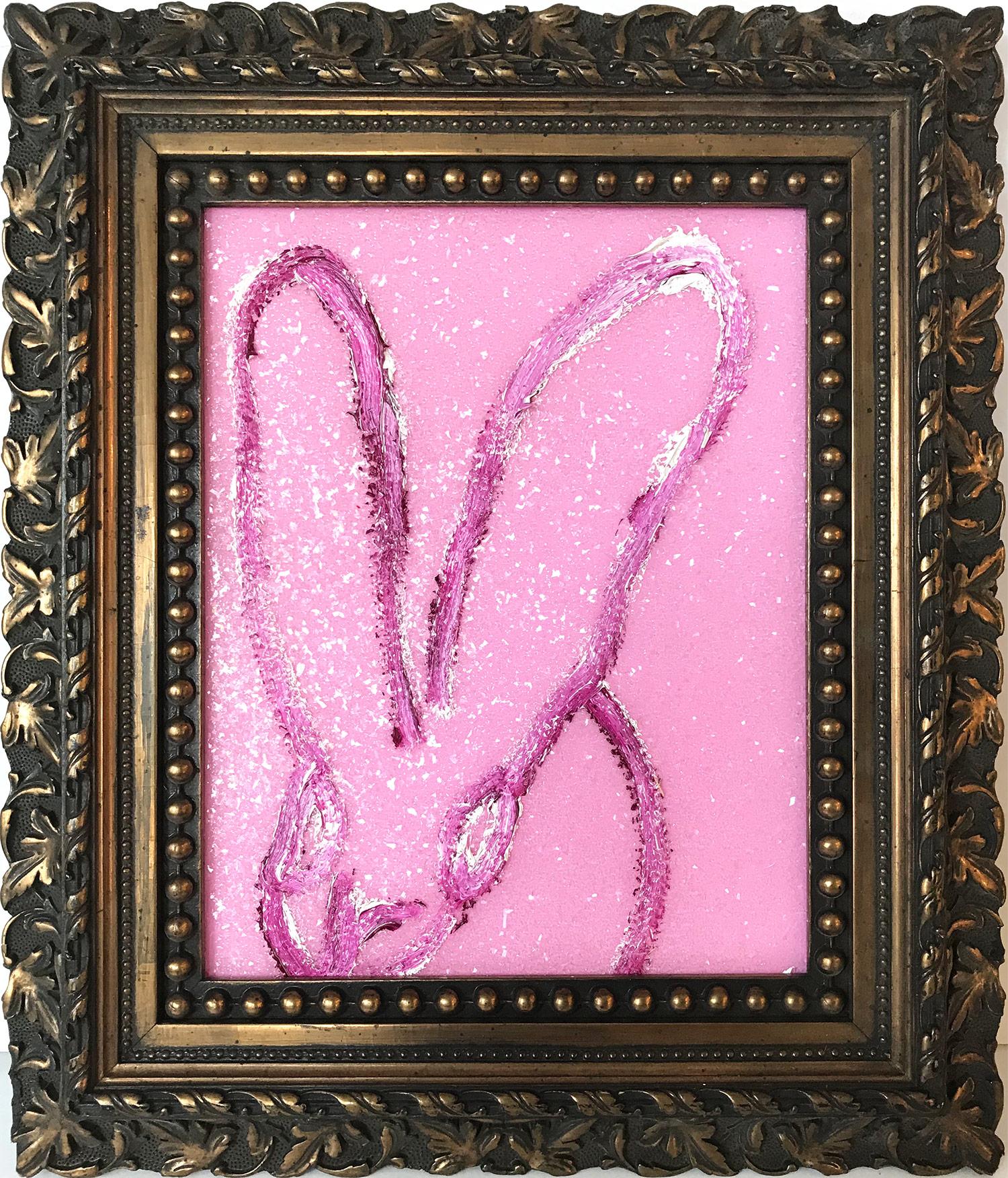 Untitled (Bunny on Pink Diamond Dust) - Painting by Hunt Slonem
