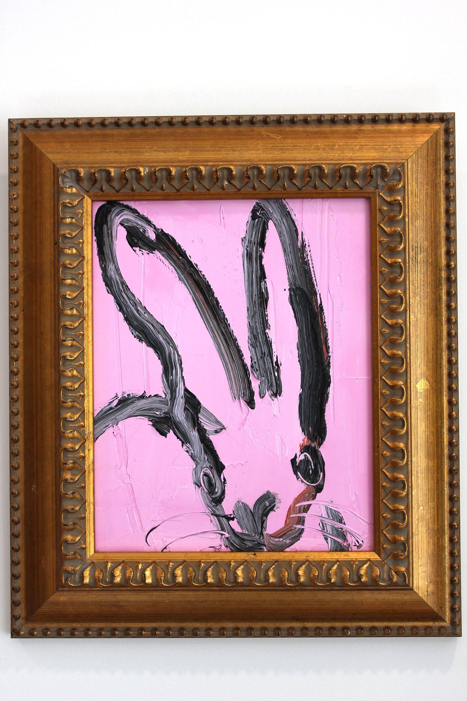 Untitled (Bunny on Pink Lavender) - Contemporary Painting by Hunt Slonem