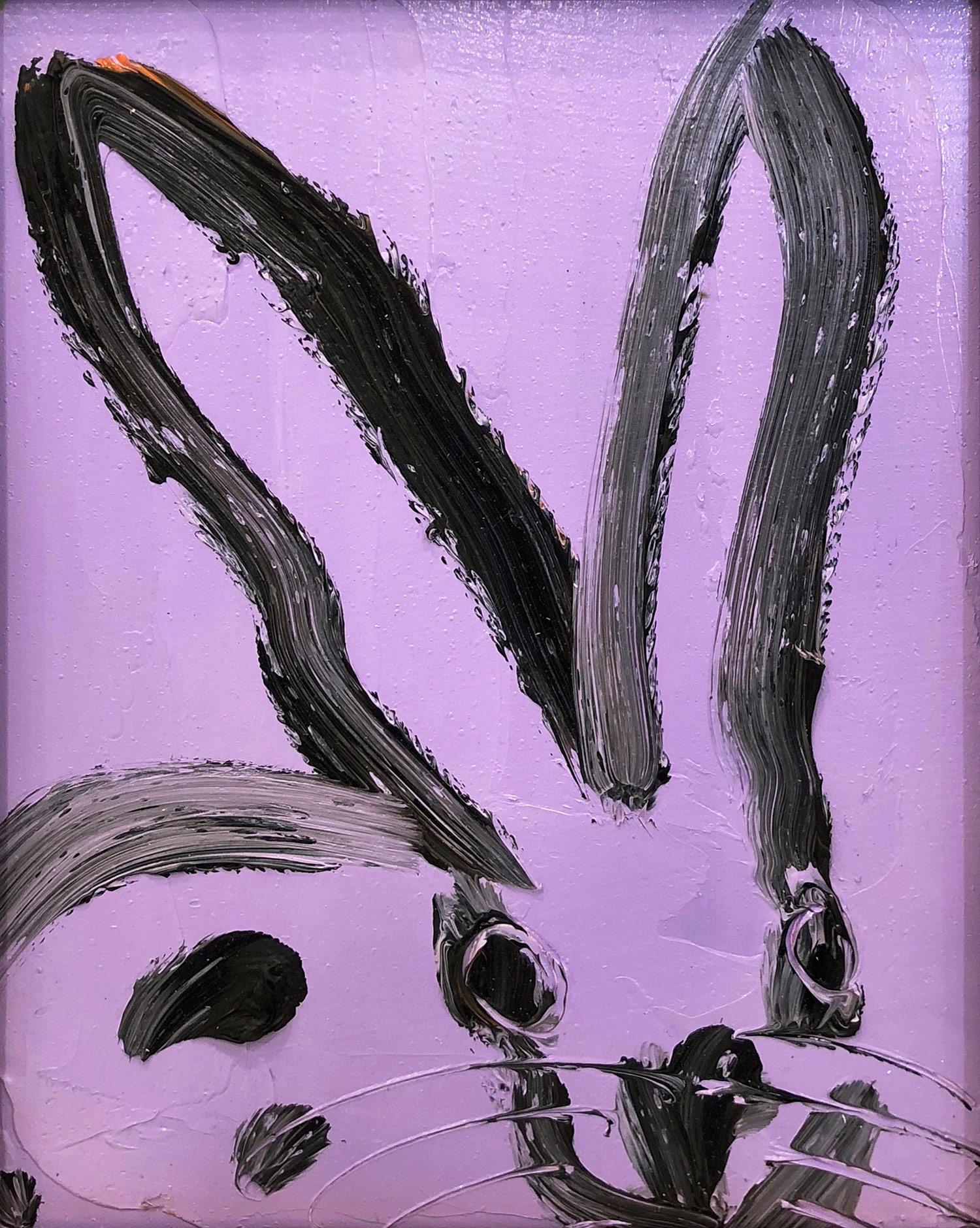 Untitled (Bunny on Purple) - Painting by Hunt Slonem