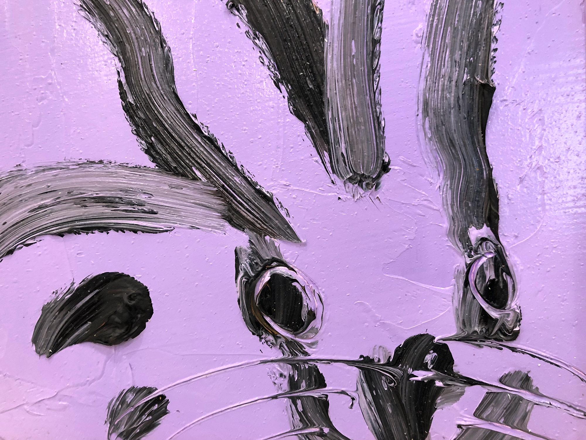 Untitled (Bunny on Purple) - Contemporary Painting by Hunt Slonem