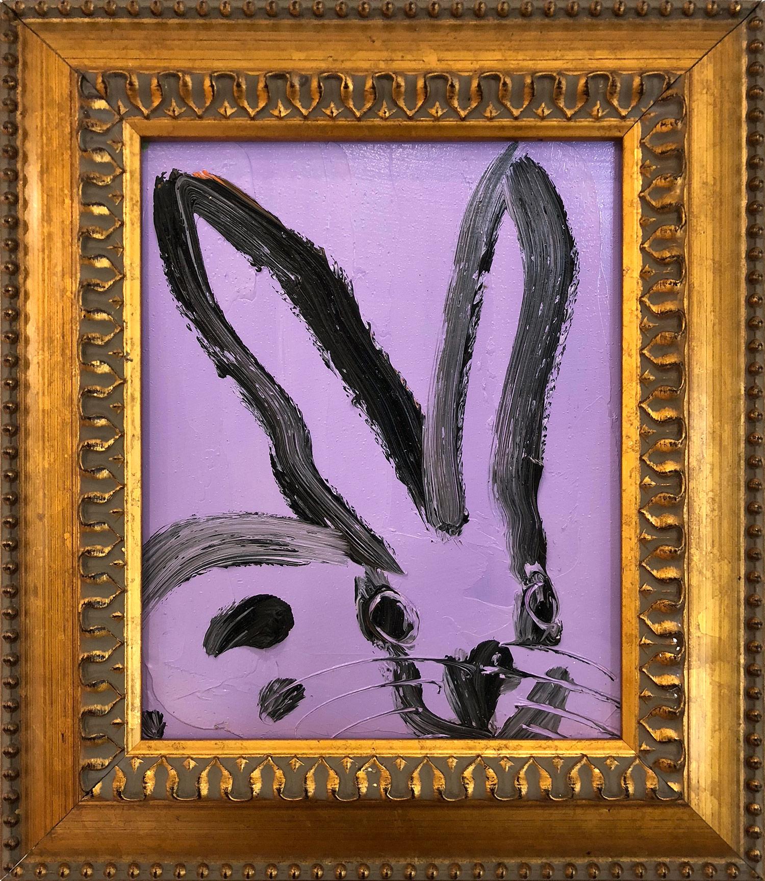 Hunt Slonem Abstract Painting - Untitled (Bunny on Purple)