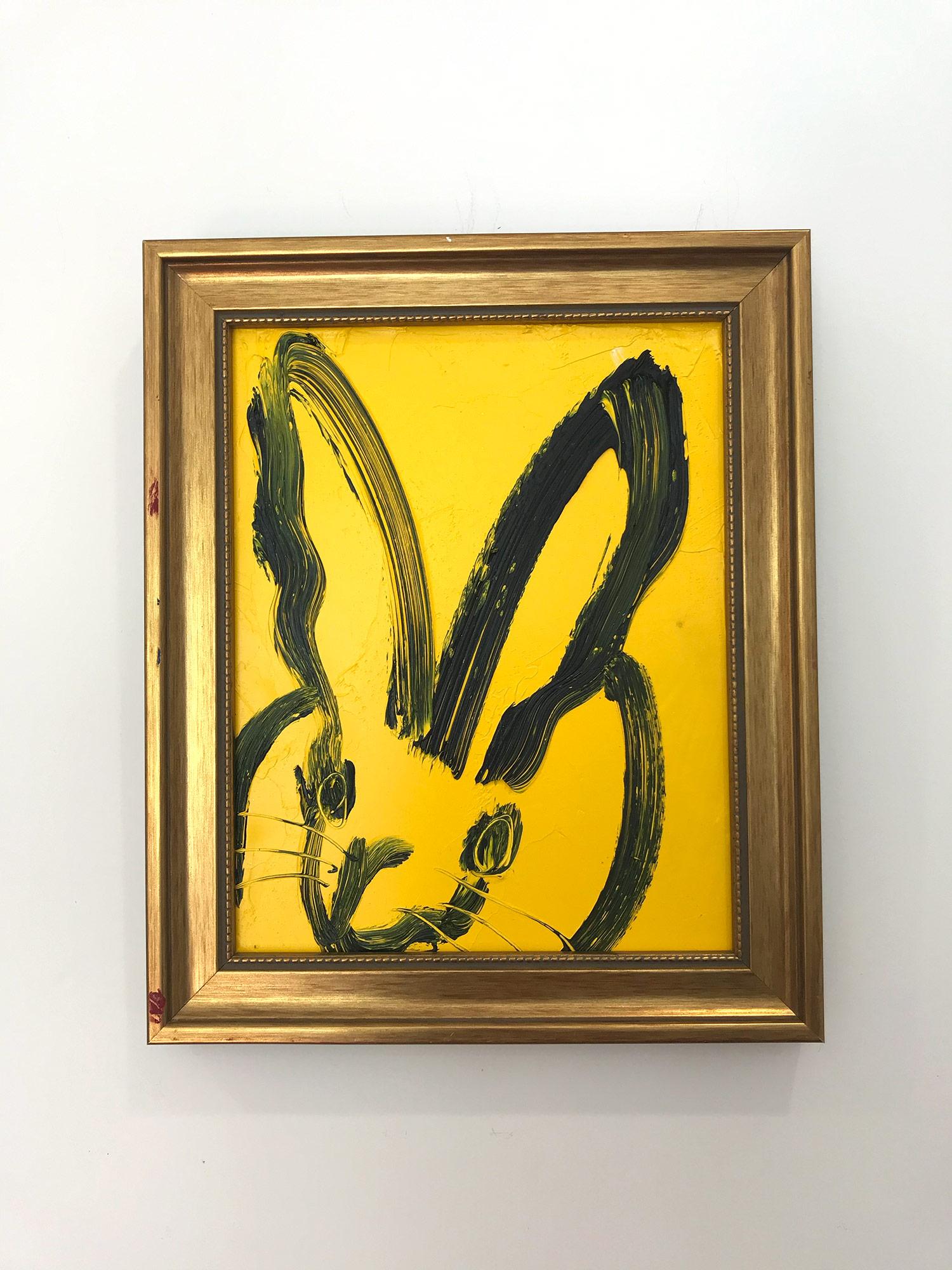 Untitled (Bunny on Royal Yellow) Oil Painting on Wood Panel 8