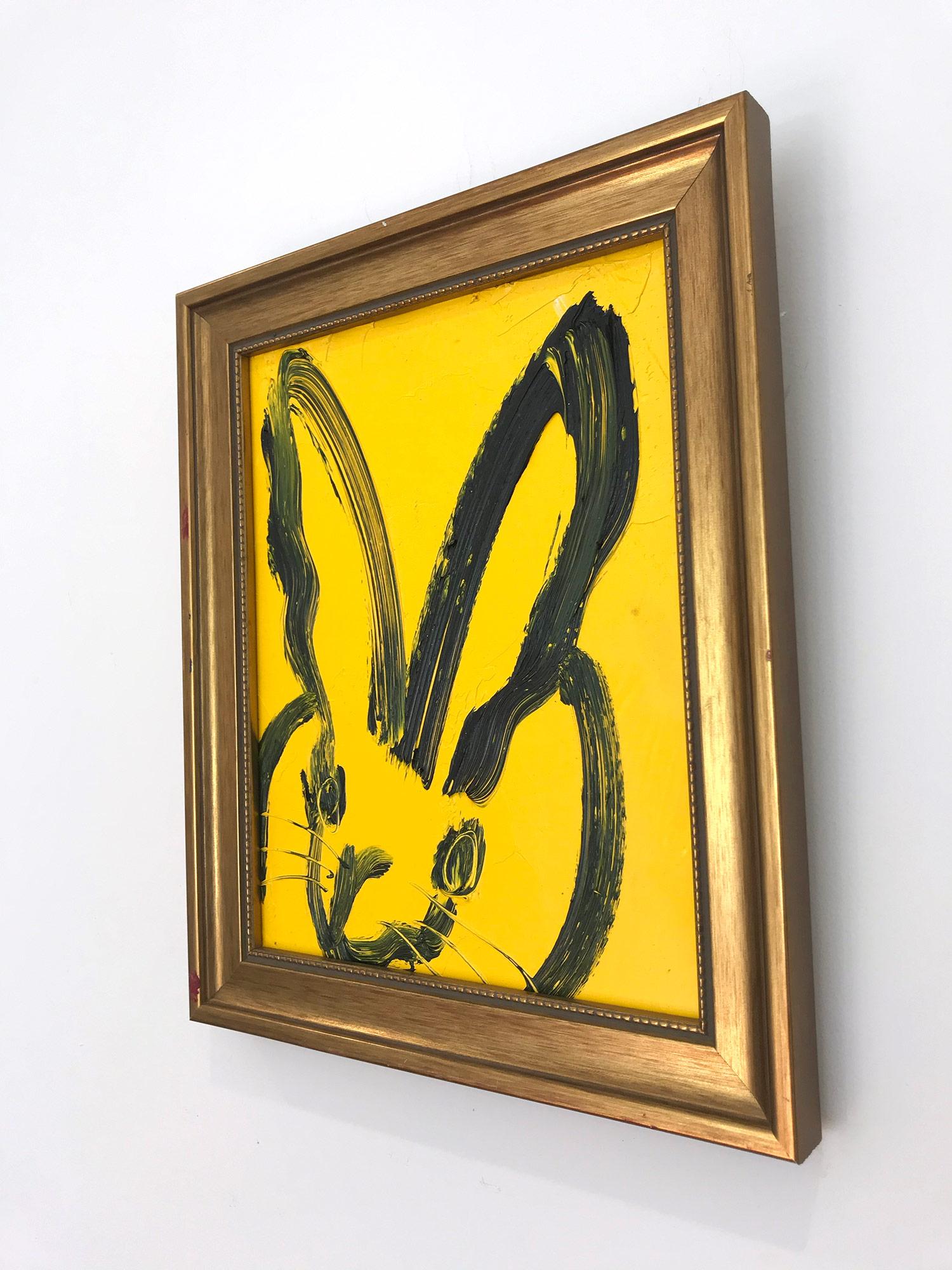 Untitled (Bunny on Royal Yellow) Oil Painting on Wood Panel 9