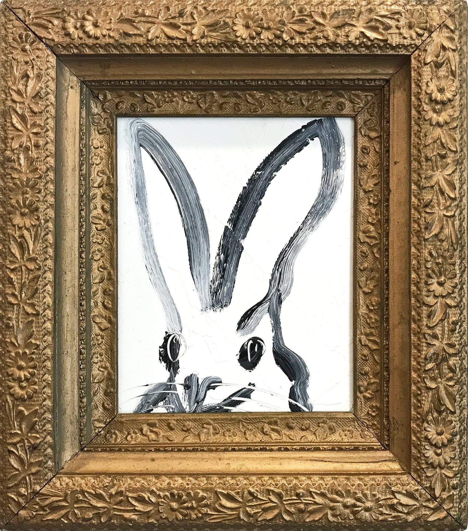 Hunt Slonem Abstract Painting - Untitled (Bunny on White)