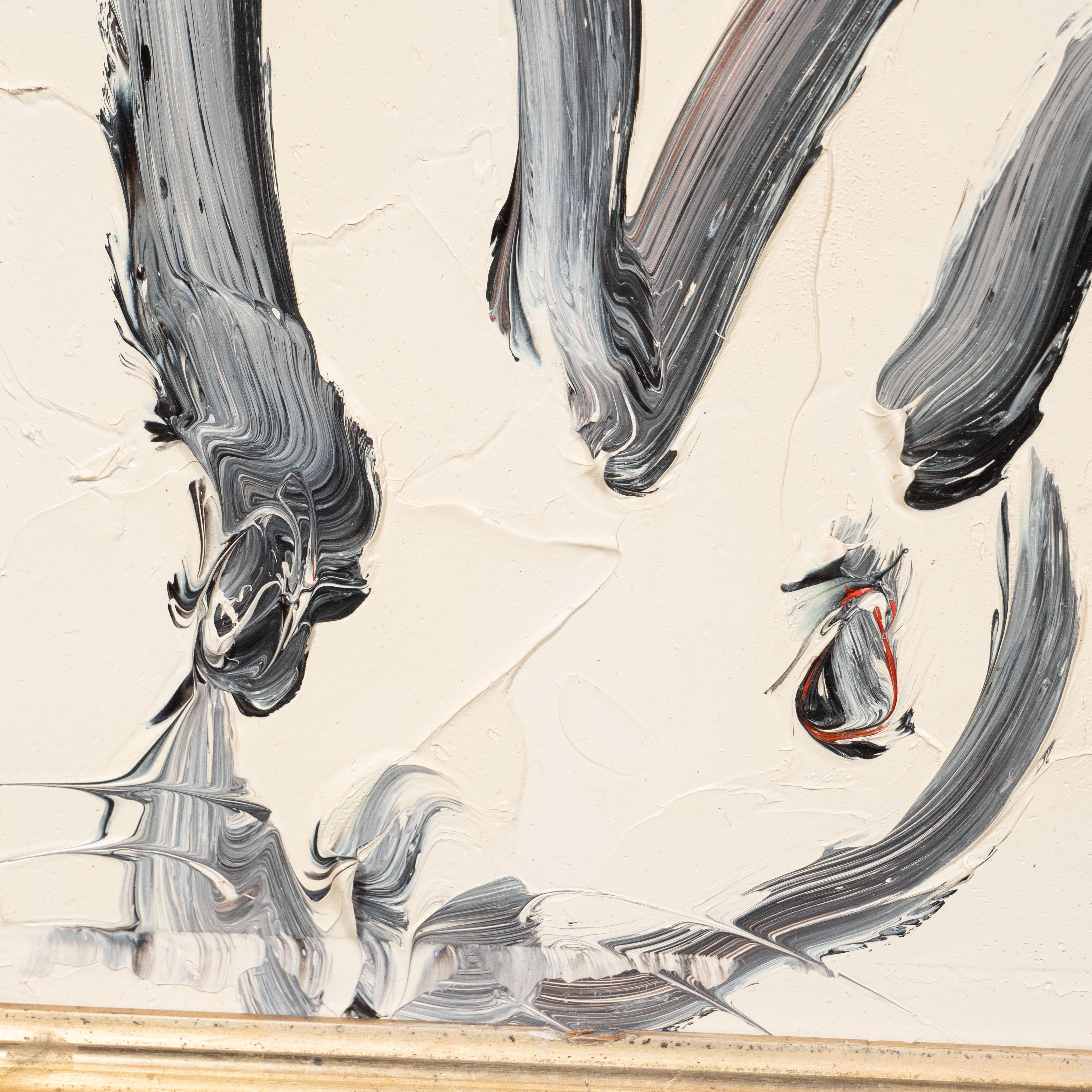 Ohne Titel (Bunny-Gemälde) ATC691 (Grau), Animal Painting, von Hunt Slonem