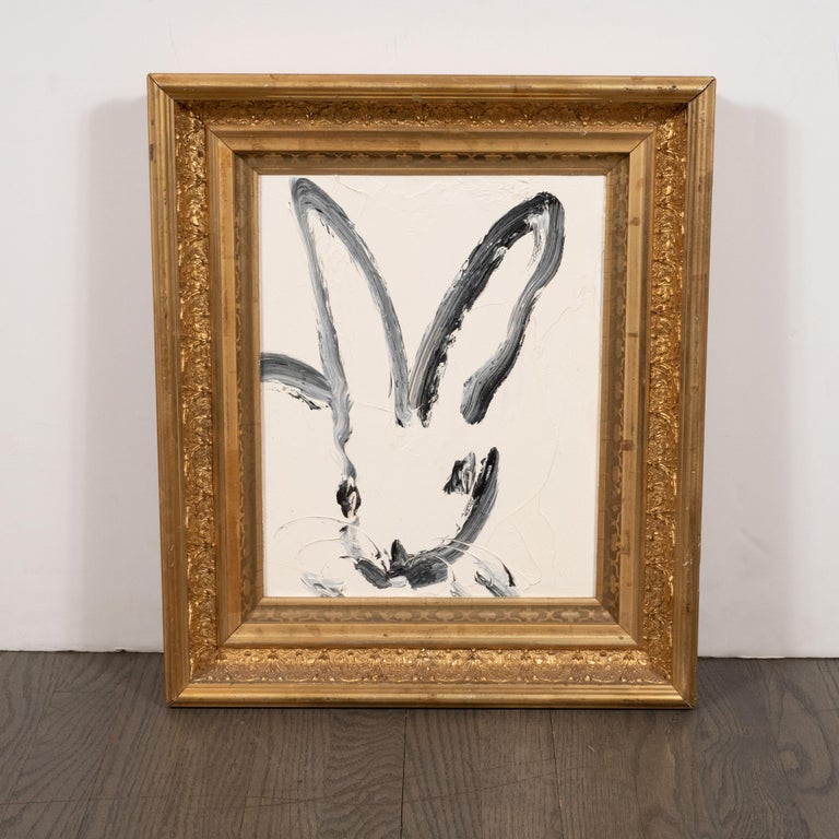 Untitled (Bunny Painting) - CHL 0330 - Brown Animal Painting by Hunt Slonem