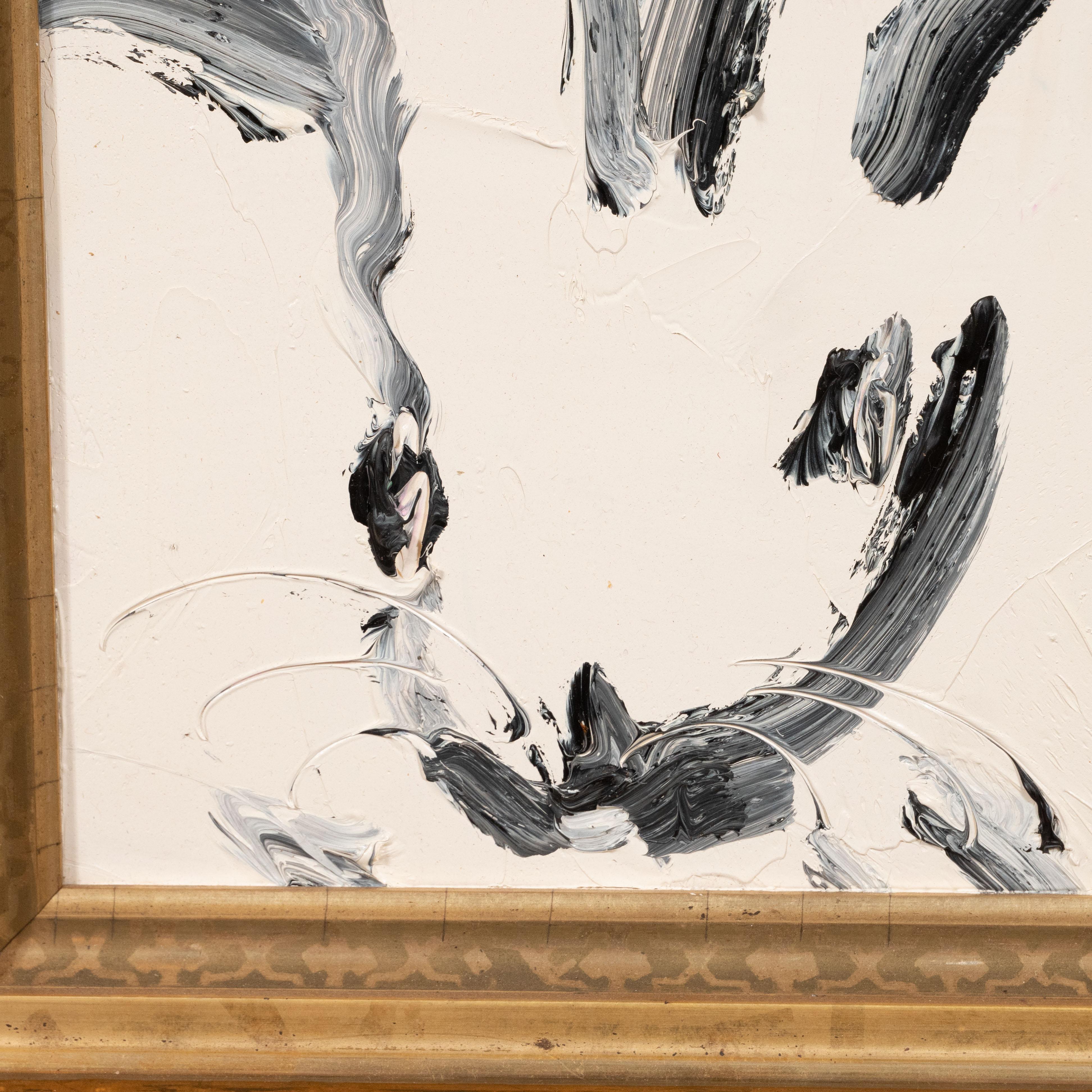 Senza titolo (Pittura di coniglietti) - CHL 0330 - Abstract Painting Marrone di Hunt Slonem