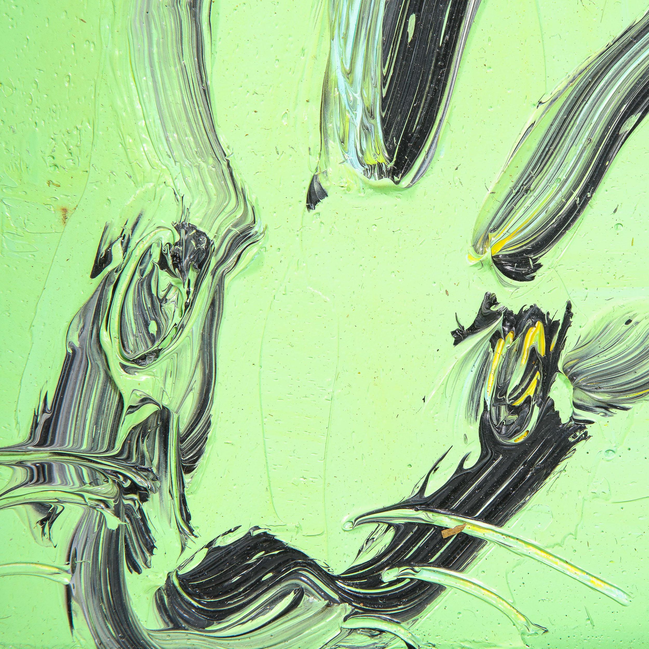 Untitled - Bunny Painting CHL 1668 - Brown Abstract Painting by Hunt Slonem