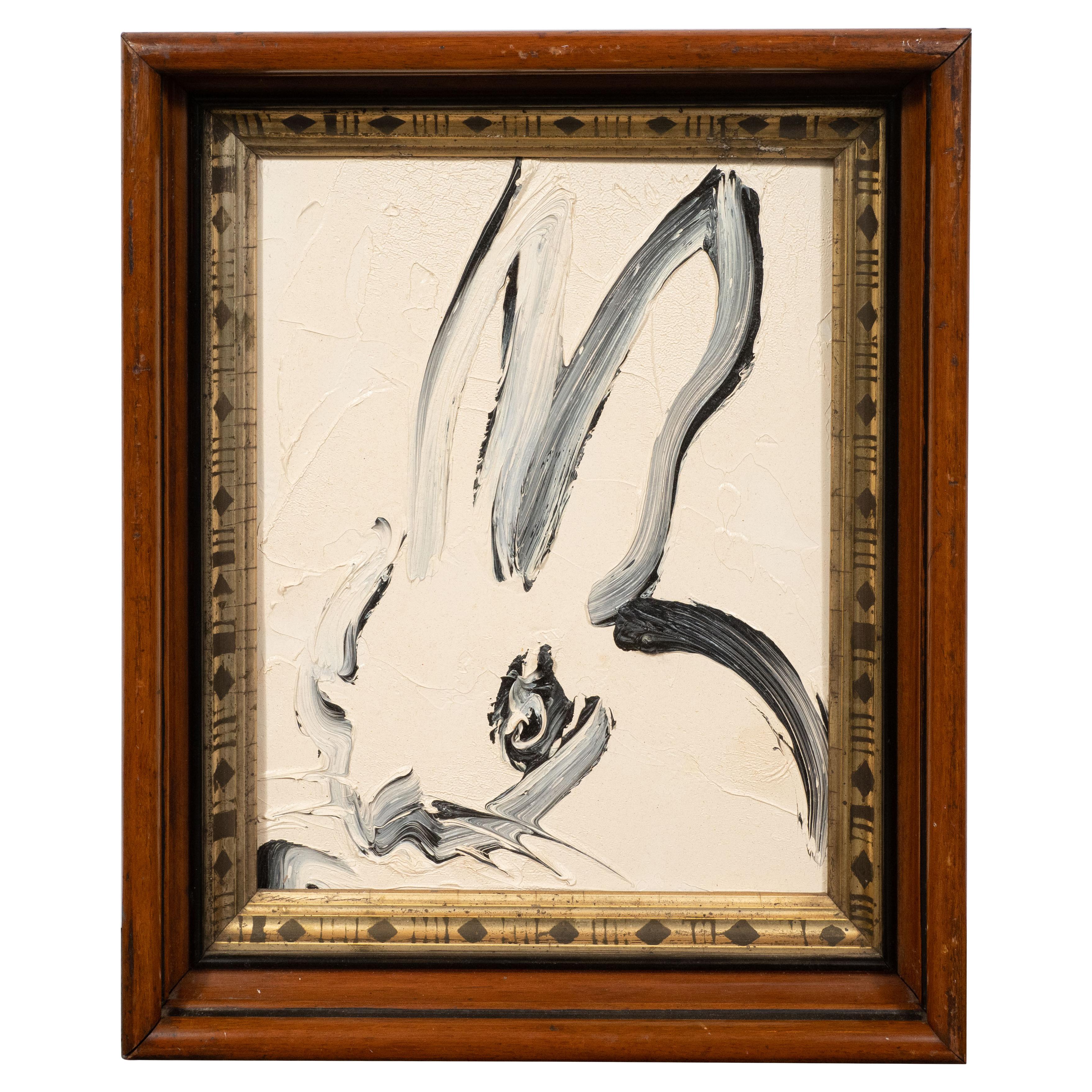 Untitled (Bunny Painting) CKS0134 - Beige Abstract Painting by Hunt Slonem