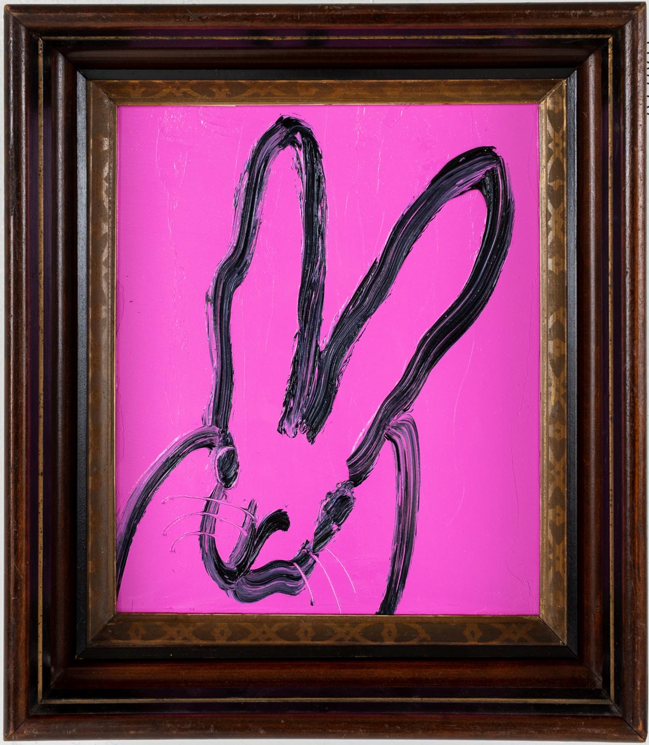 Hunt Slonem Animal Painting - Untitled Bunny Pink