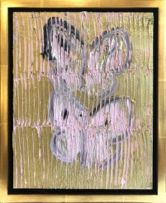 Hunt Slonem - "Untitled (Butterflies on Gold)" Oil and Mixed Media Painting on Wood Panel "Untitled (Butterflies on Gold)" Oil and Mixed Media Painting on Wood Panel