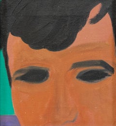 “Untitled (Cropped Portrait), c. 1985” Hunt Slonem Oil on Canvas Signed American