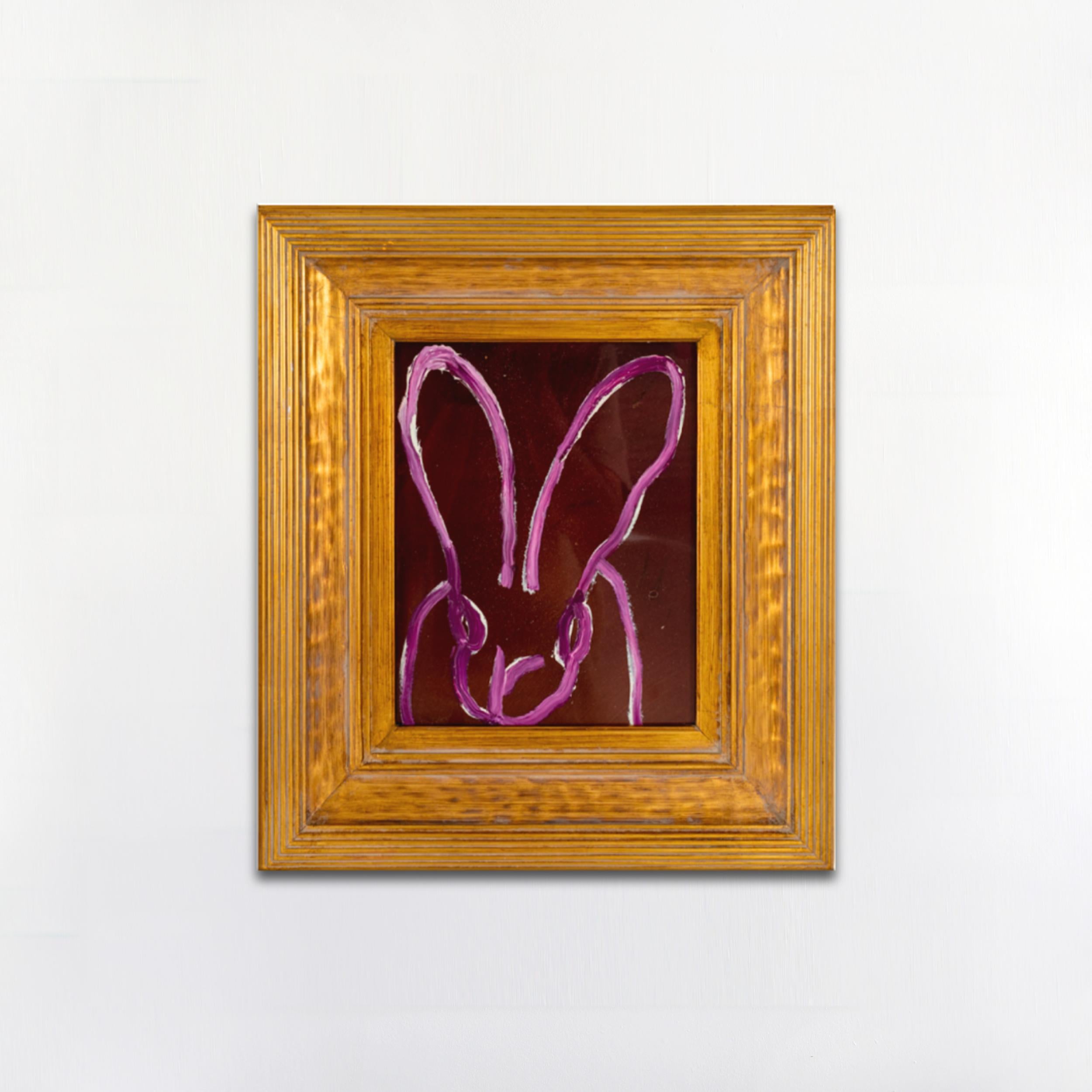 UNTITLED Purple Bunny - Painting by Hunt Slonem