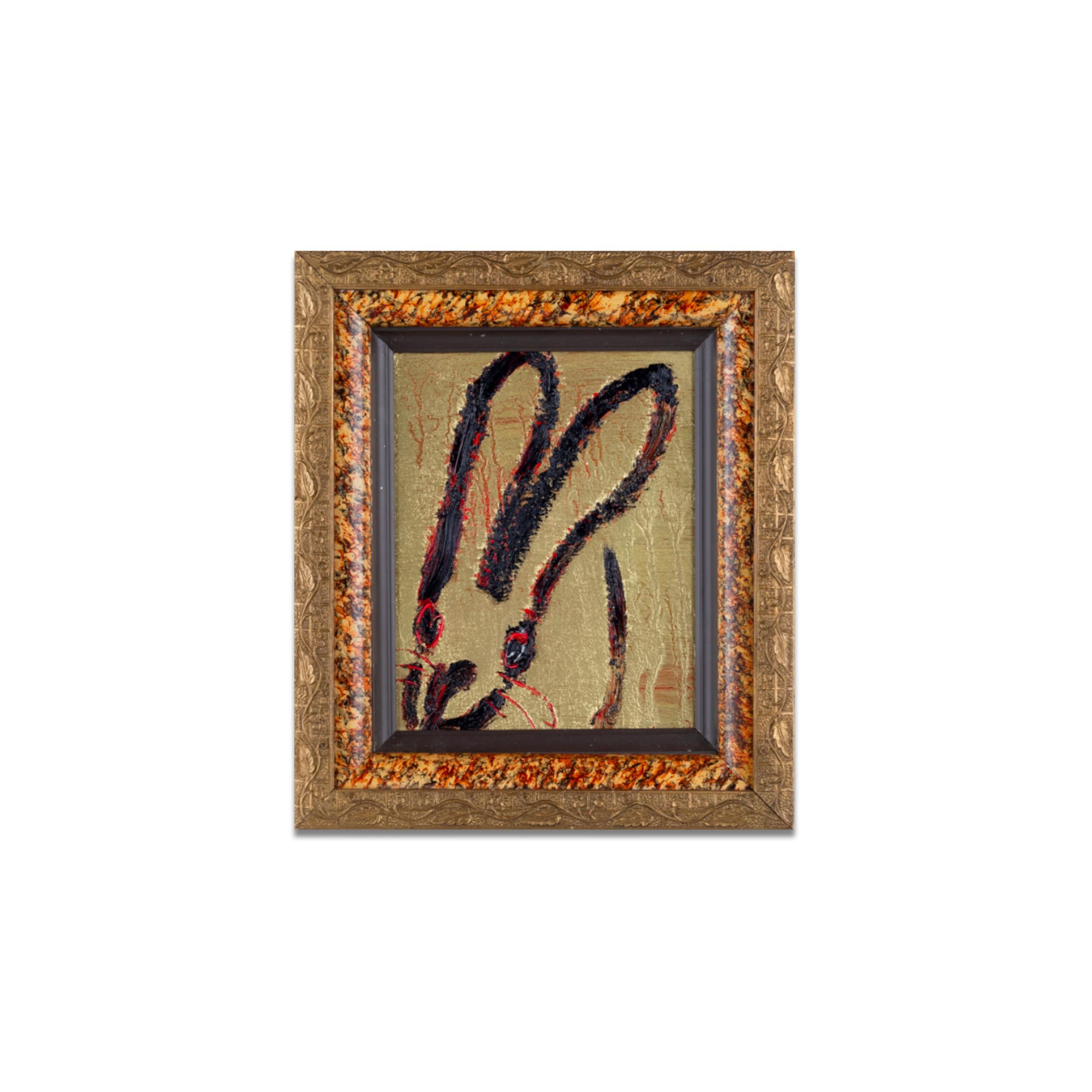 Hunt Slonem Animal Painting - UNTITLED Gold Bunny