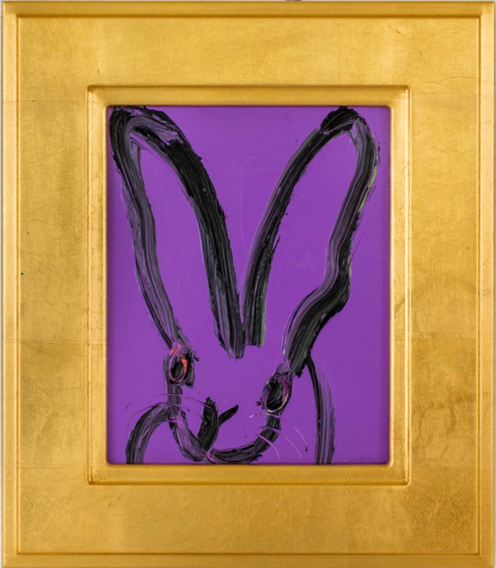 Hunt Slonem Animal Painting - Untitled (Purple Bunny)