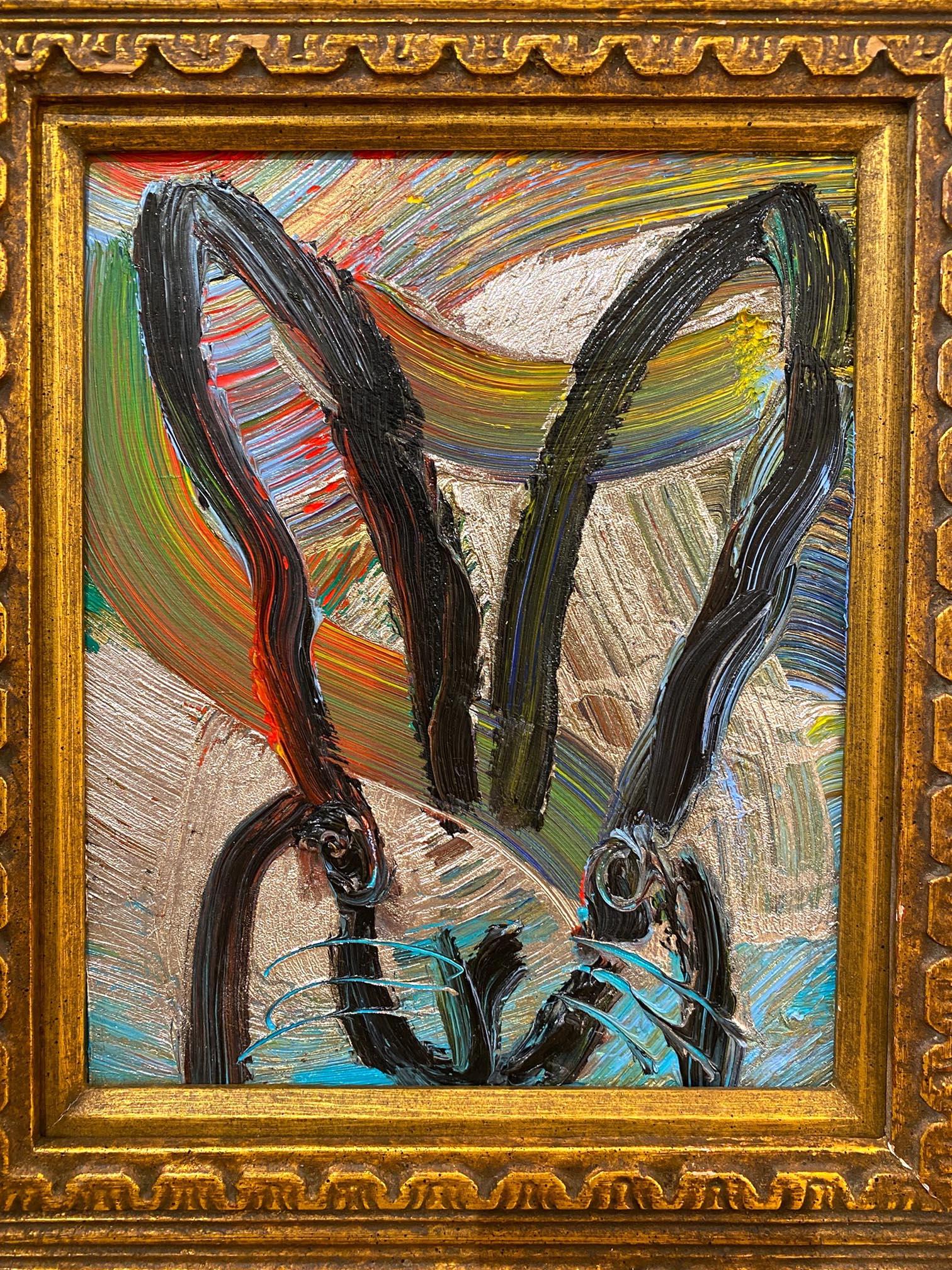 Untitled (Rainbow Bunny) - Contemporary Painting by Hunt Slonem