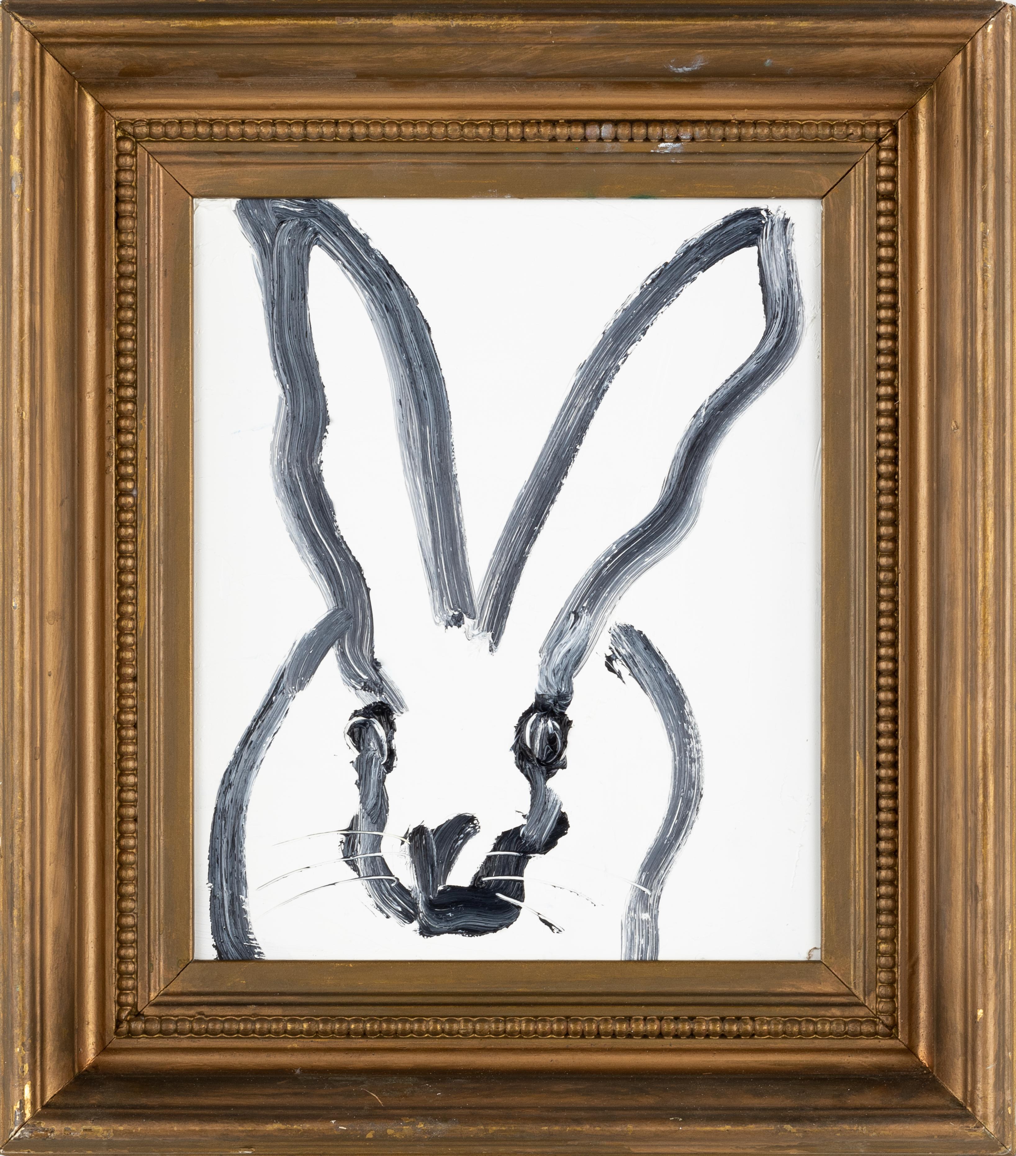 Untitled (White Bunny) - Painting by Hunt Slonem