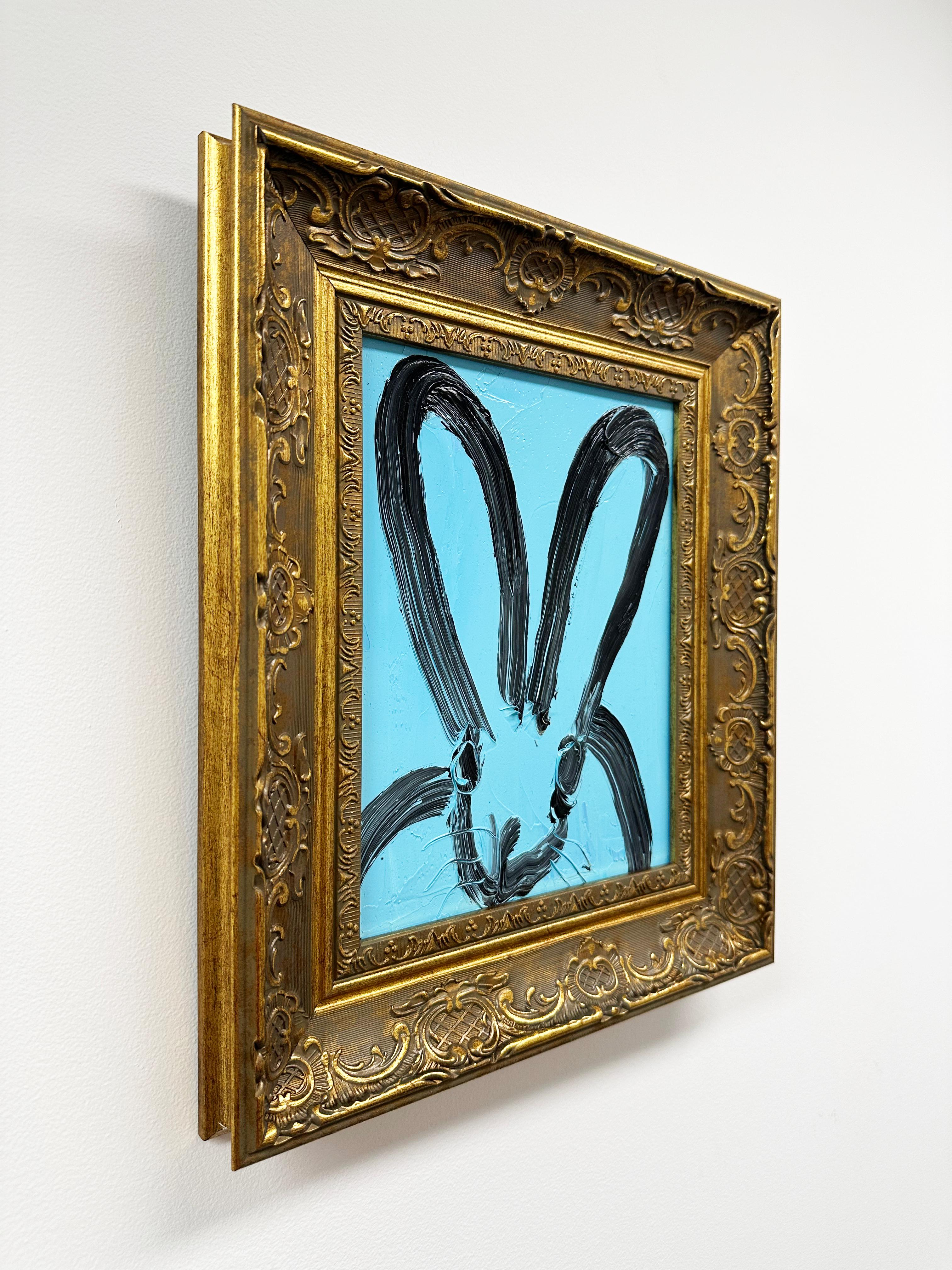 Vibrant Turquoise Bunny Painting 'Whisper' by Hunt Slonem im Angebot 3