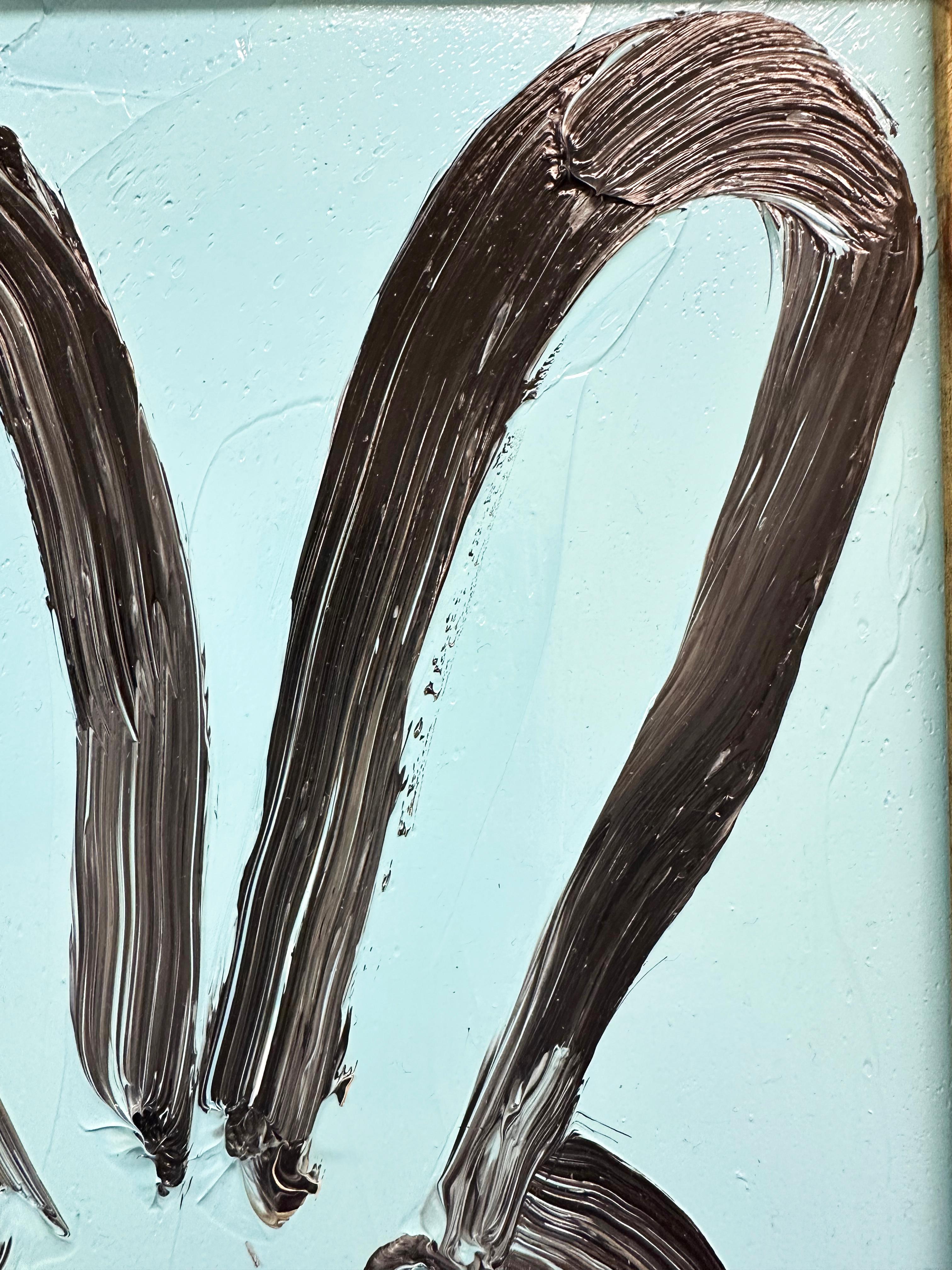 Vibrant Turquoise Bunny Painting 'Whisper' by Hunt Slonem im Angebot 6