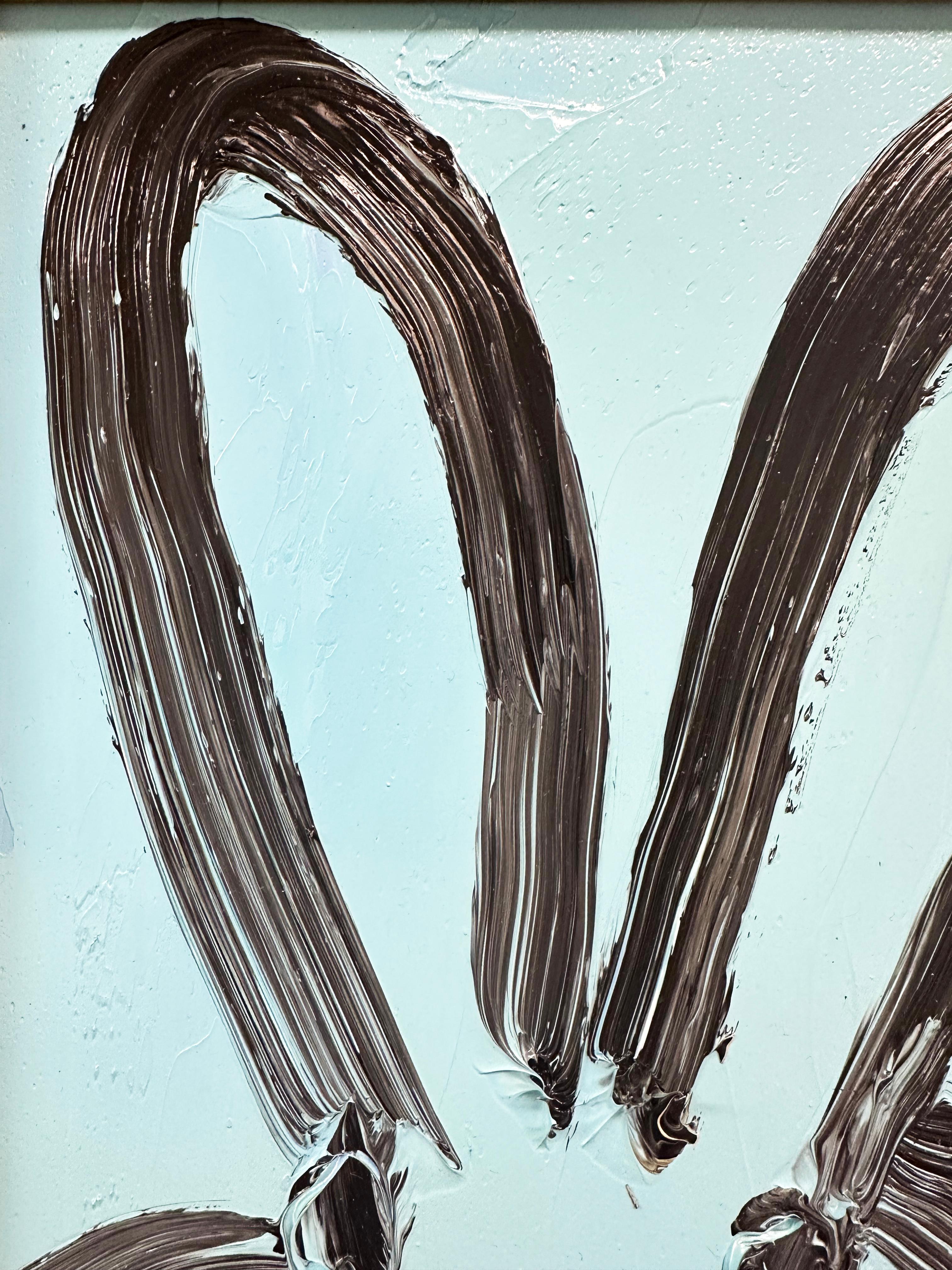Vibrant Turquoise Bunny Painting 'Whisper' by Hunt Slonem im Angebot 7