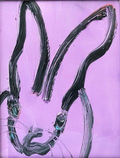 "Violet" (Black Outlined Bunny on Wisteria Purple Background)