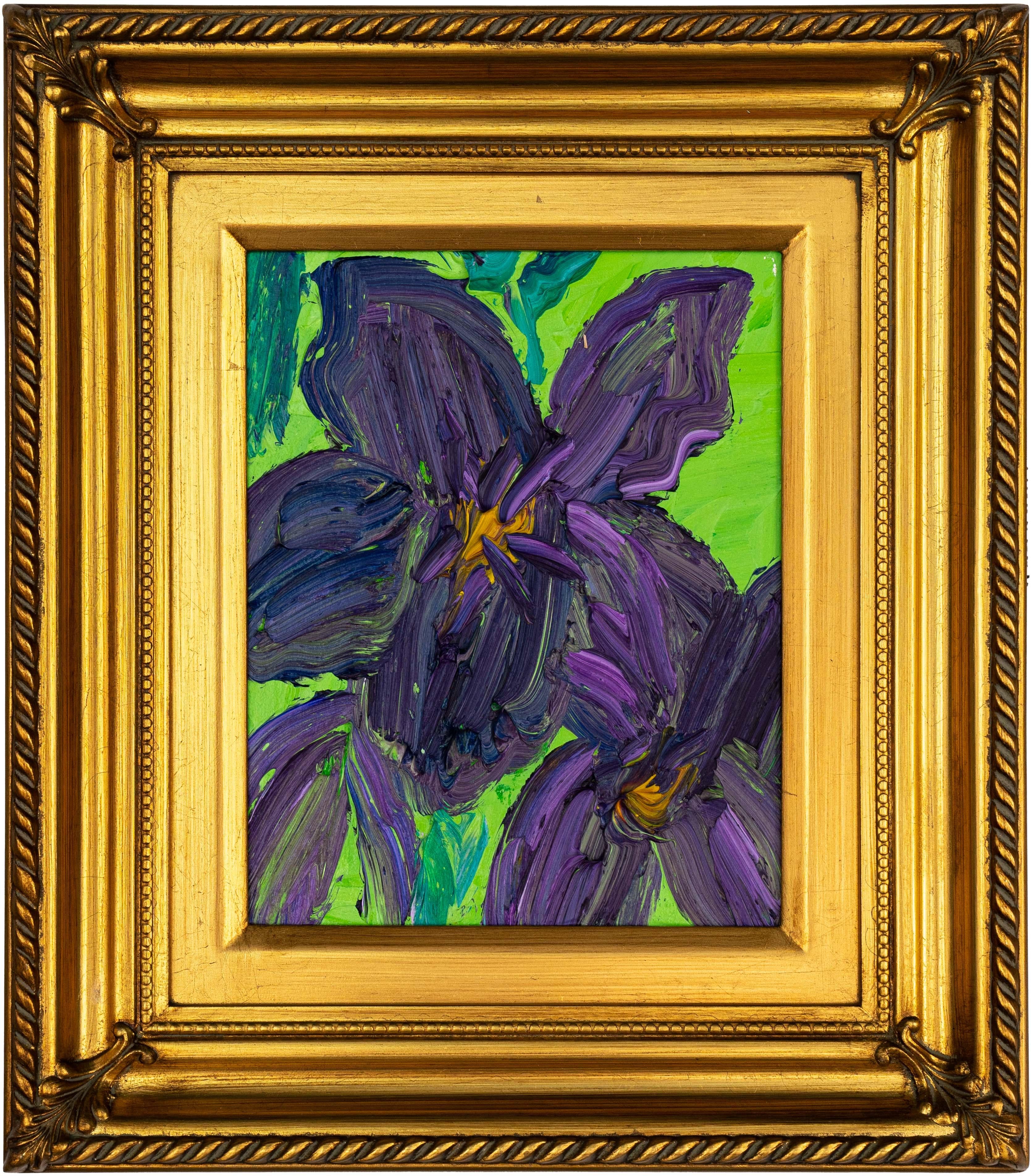 Artist:  Slonem, Hunt
Title:  Violets Charlotte
Date:  2024
Medium:  Oil on wood
Unframed Dimensions:  10" x 8"
Framed Dimensions:  16" x 14"
Signature:  Signed by Artist on Verso
Edition:  Unique

Hunt Slonem is a veteran to one-man shows in global