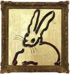 "Wanda" (Black Bunny on Gold with Red accents)