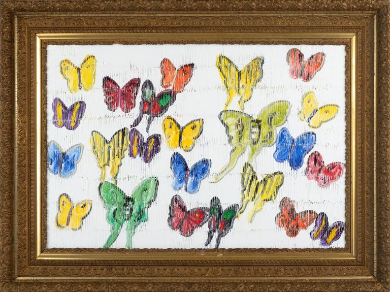 Hunt Slonem Animal Painting - White Butterflies (KFJ02982)