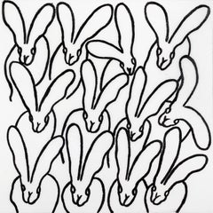 White Diamond Dust "Bunny Painting" Stunning White Original Oil Painting