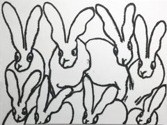 Hunt Slonem bunnies diamond dust painting 'White Diamond'