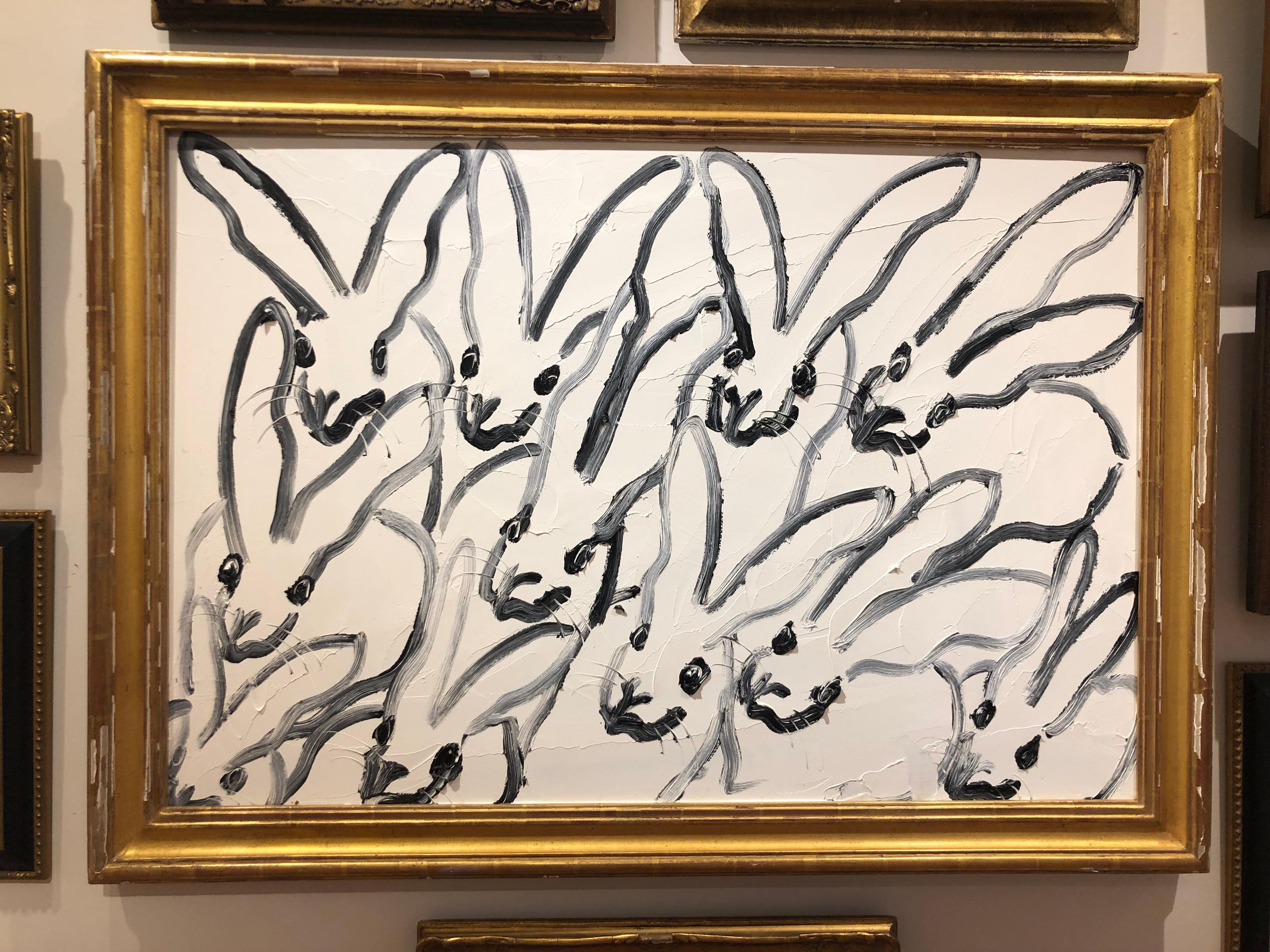 White Rabbits - Contemporary Painting by Hunt Slonem