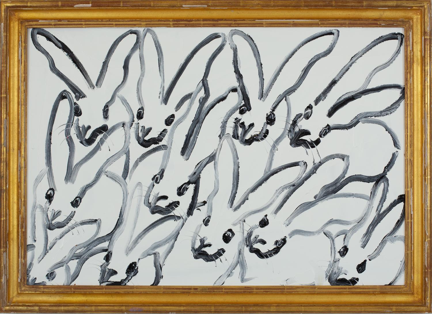 Hunt Slonem Animal Painting - White Rabbits