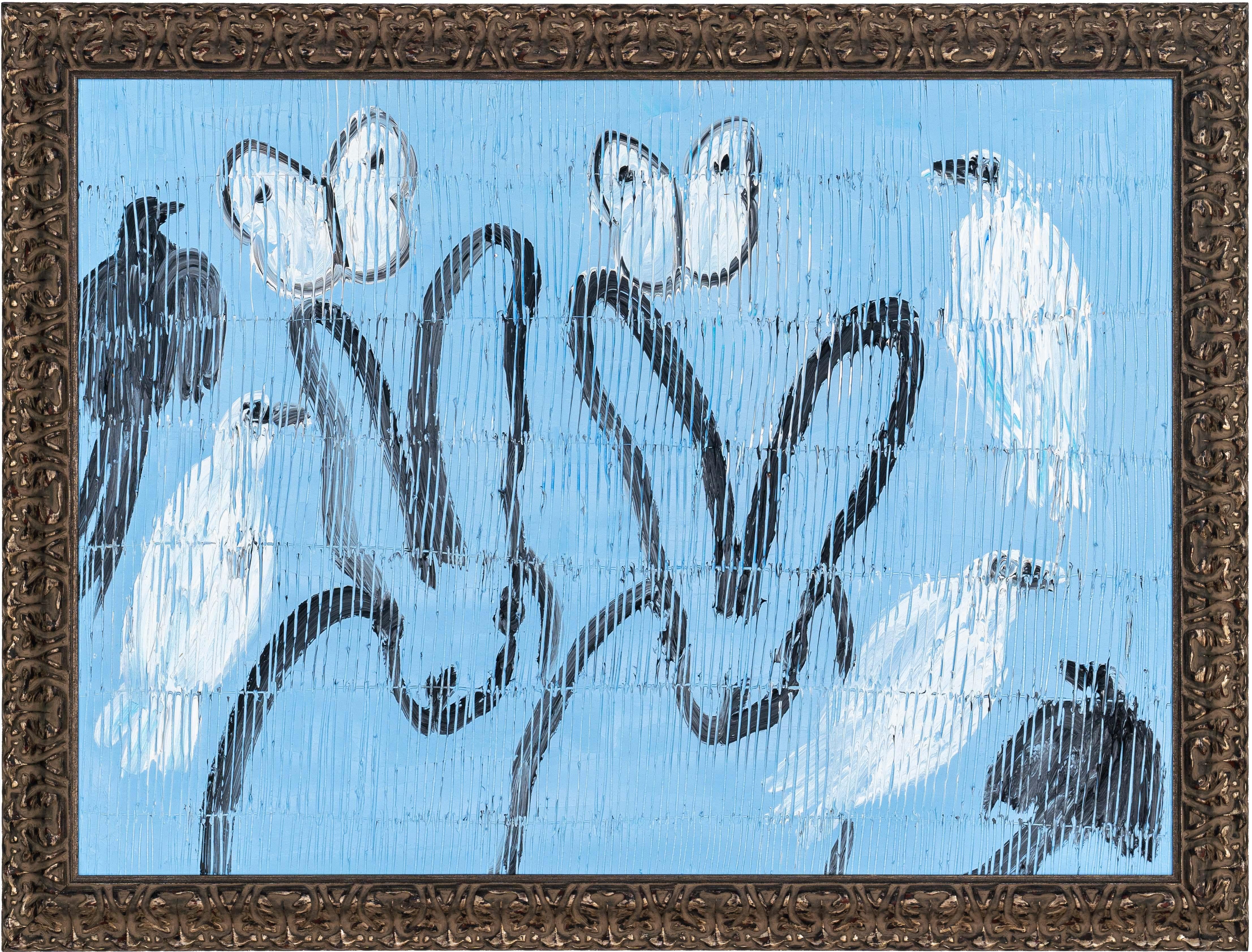 Artist:  Slonem, Hunt
Title:  Whydahs in Blue
Date:  2024
Medium:  Oil on wood
Unframed Dimensions:  21.5" x 29.5"
Framed Dimensions:  25" x 33"
Signature:  Signed by Artist on Verso
Edition:  Unique