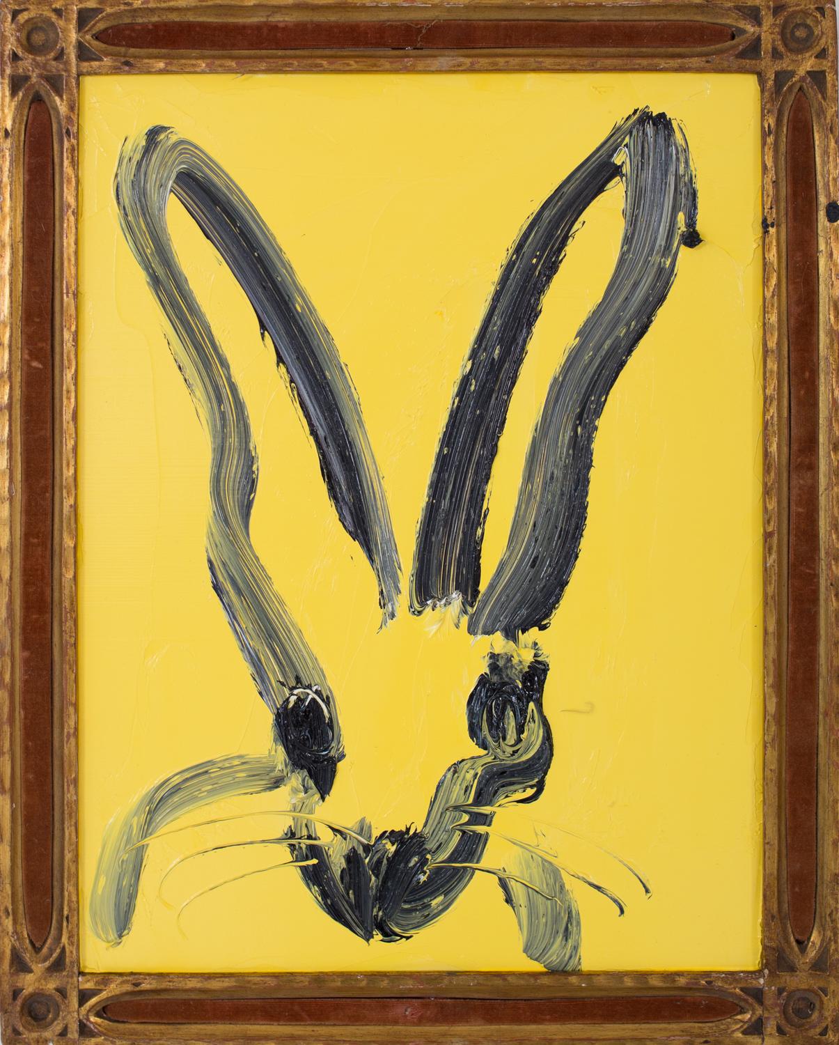 Hunt Slonem Animal Painting - Yellow Bunny (CER00646)