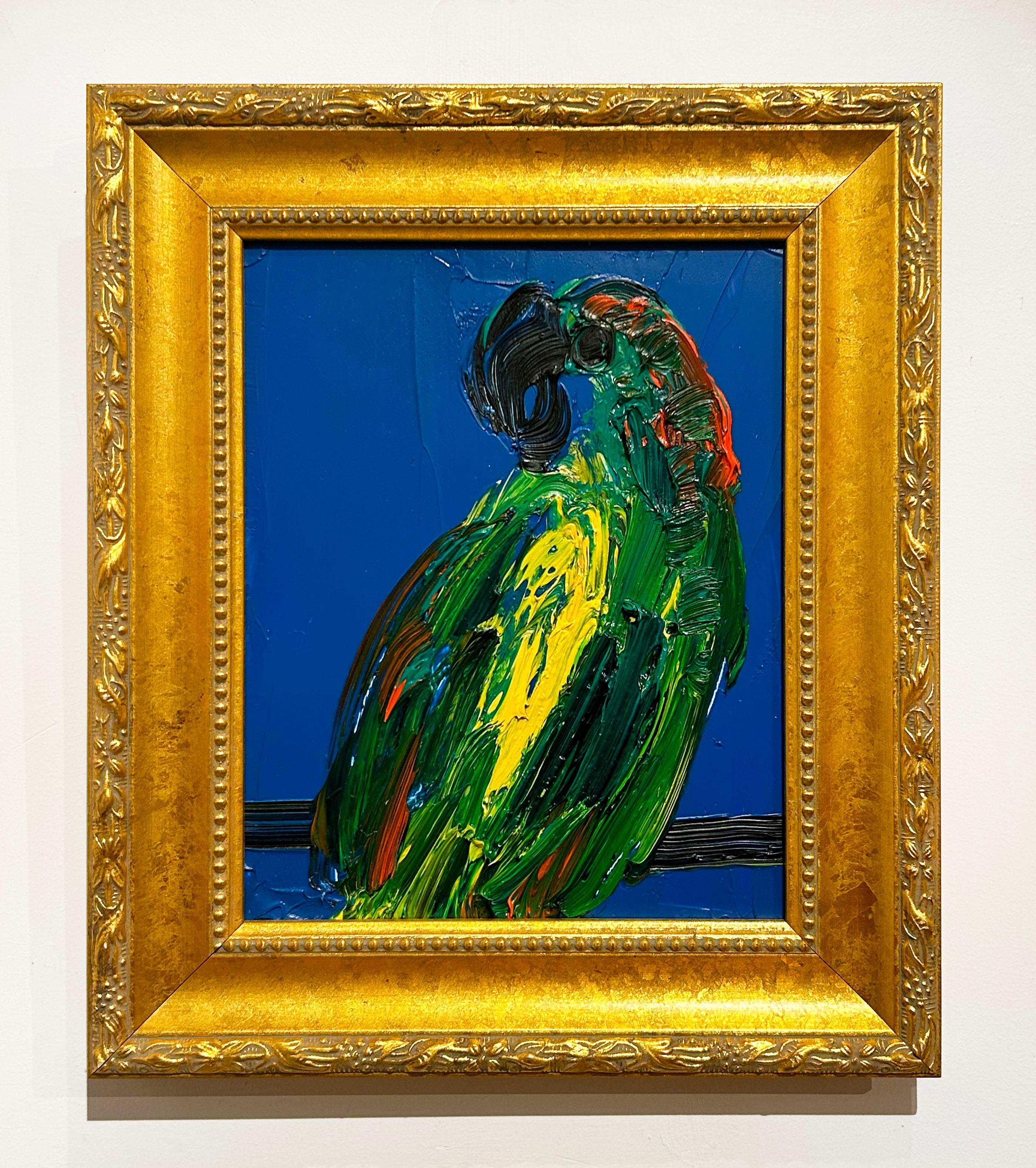 Yellow Front Amazon - Contemporary Painting by Hunt Slonem