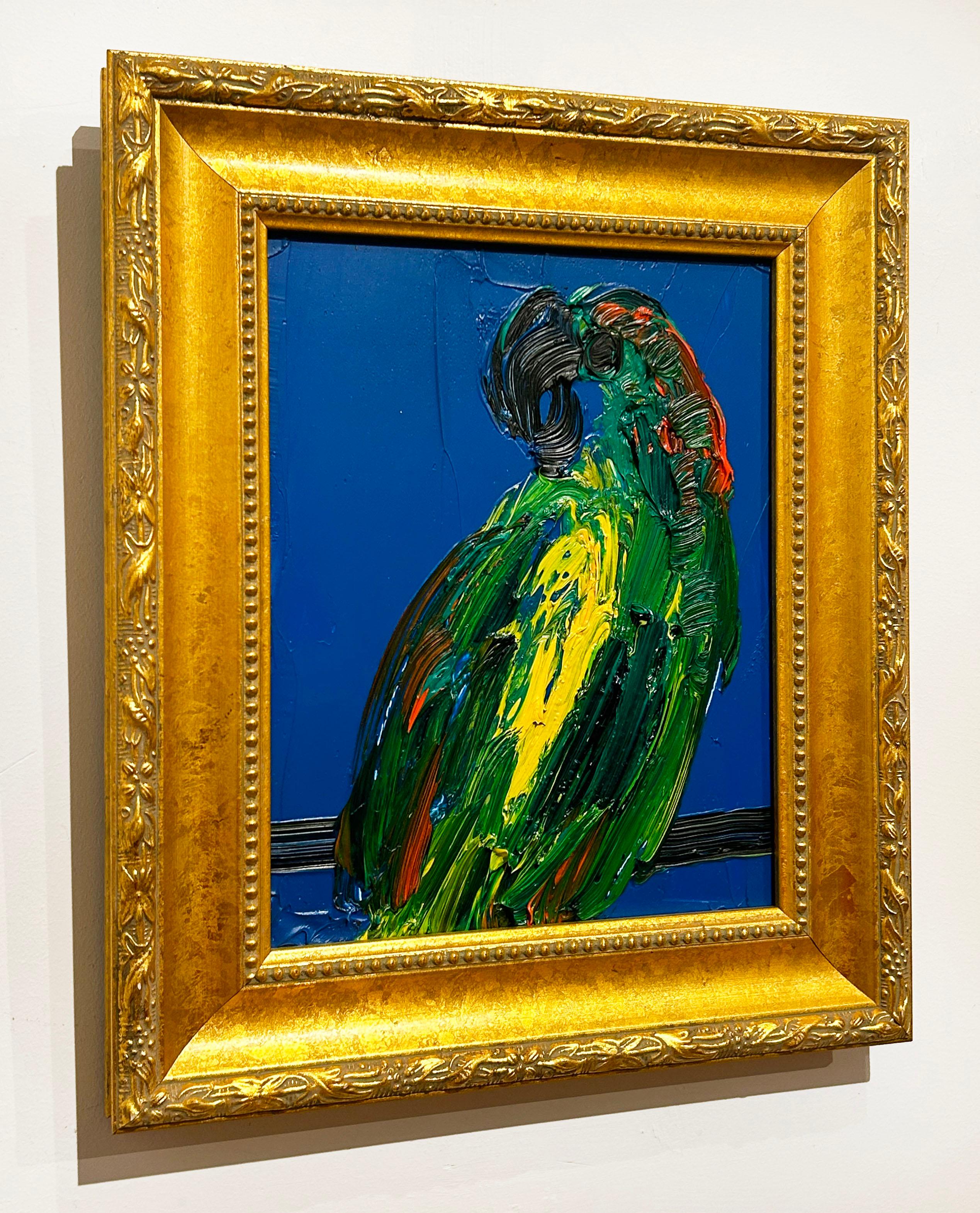 Artist:  Slonem, Hunt
Title:  Yellow Front Amazon
Date:  2021
Medium:  Oil on wood
Unframed Dimensions:  10