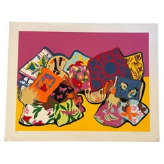 Hunt Slonem Pillow Garden Pop Art Lithograph