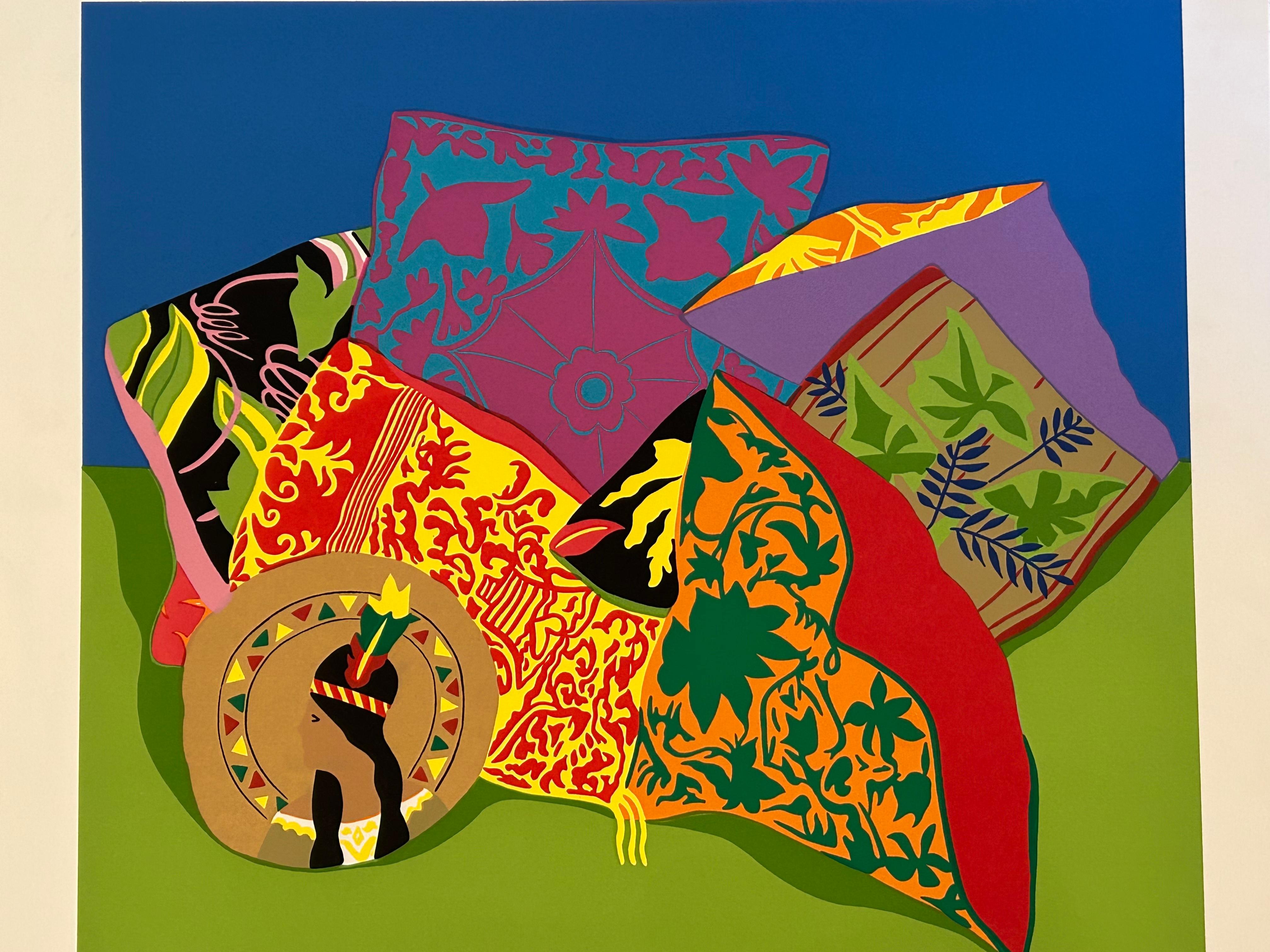 Hunt Slonem “Pillow Garden” Pop Art Screenprint For Sale 1